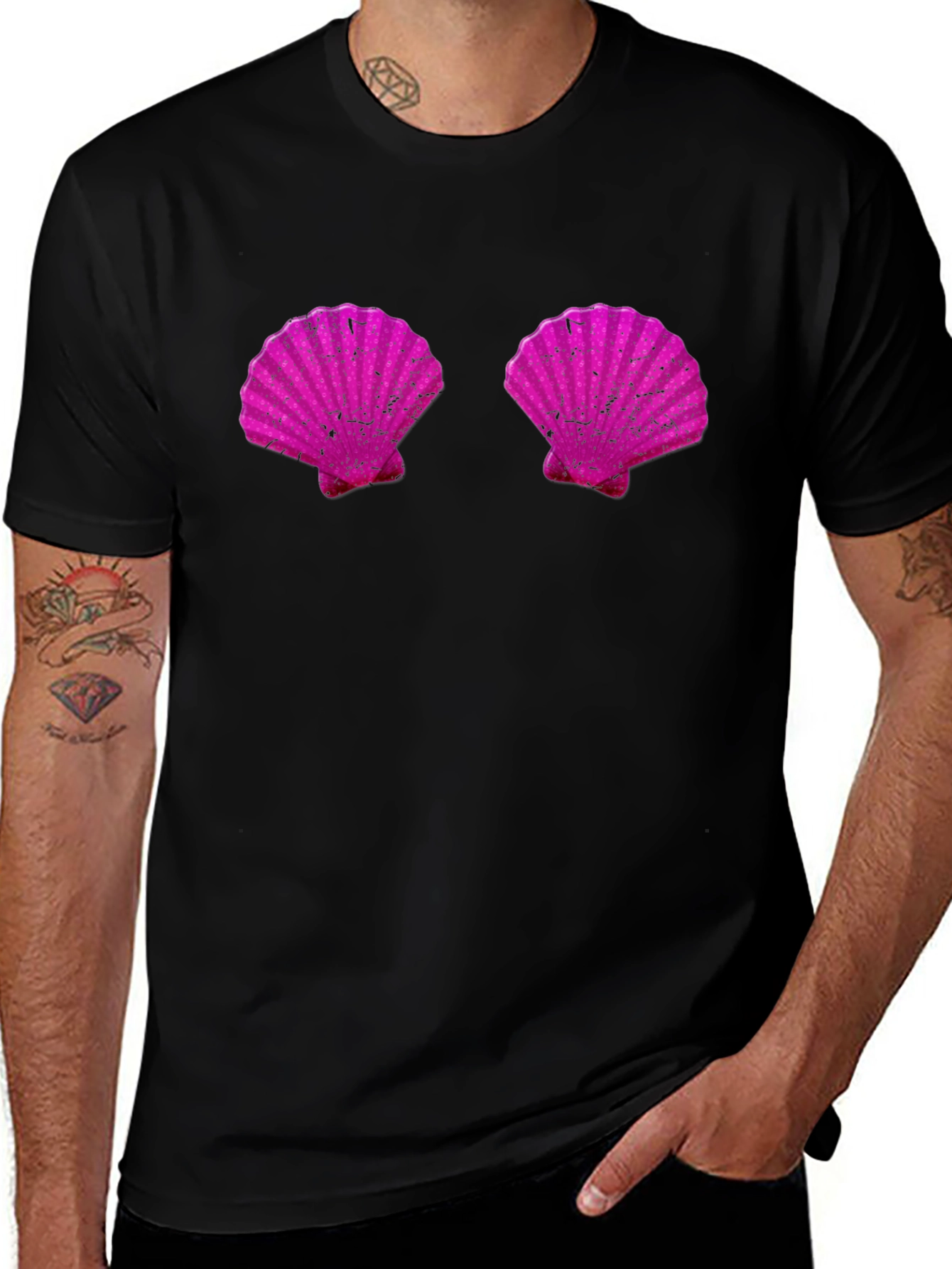 Variant 12 of Novelty Mermaid Shell Bra Graphic Tee
