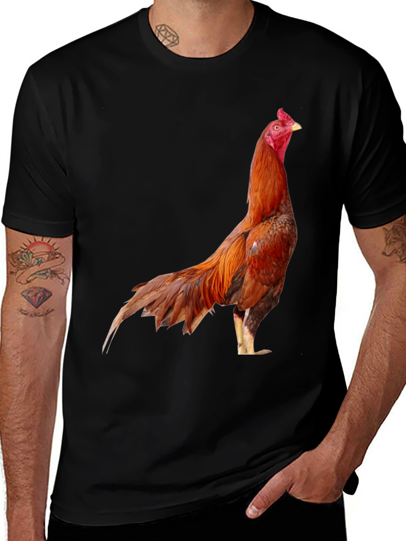 Rooster Graphic Tee - Cool Chicken T-Shirt