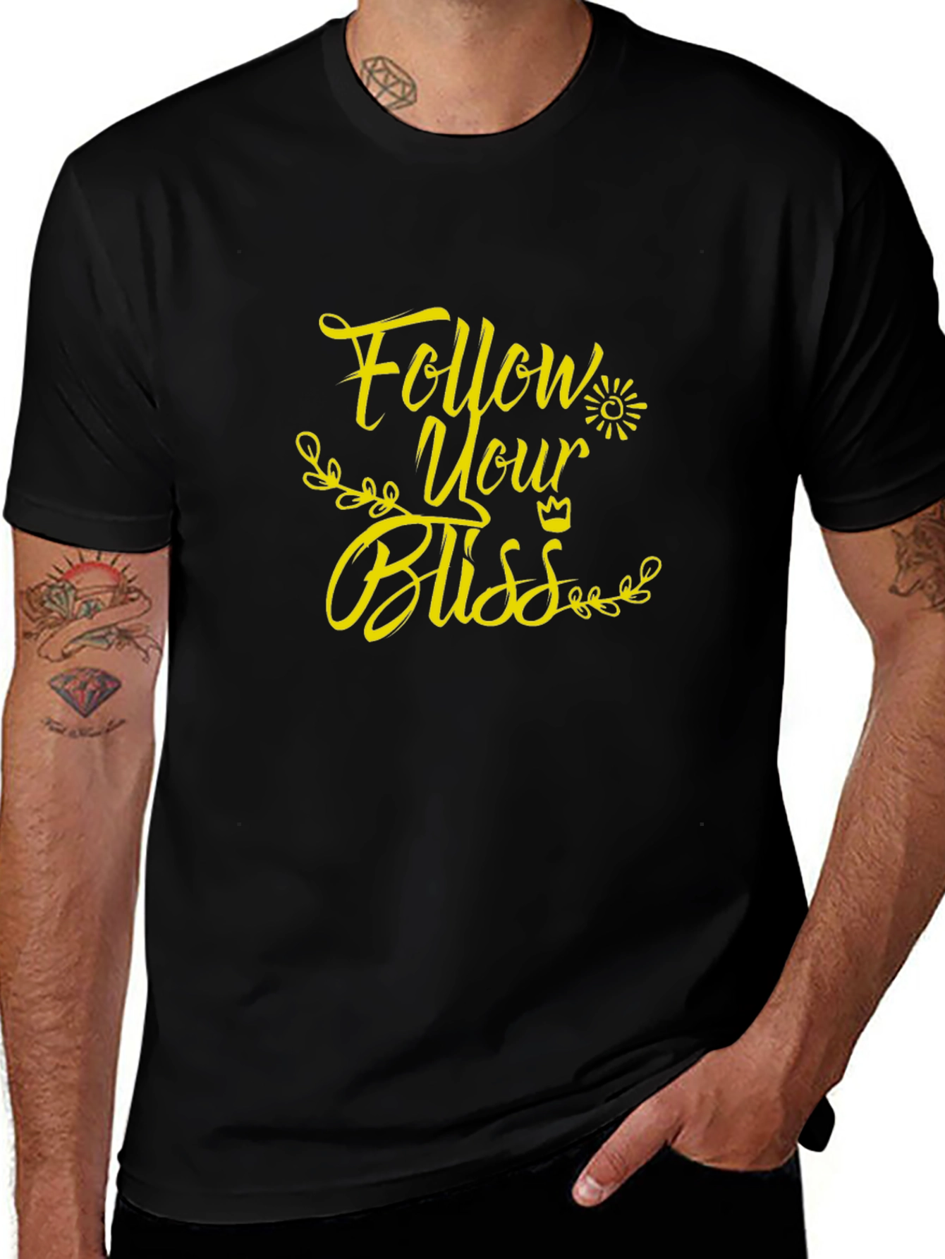 Variant 29 of Follow Your Bliss Graphic Tee - Black
