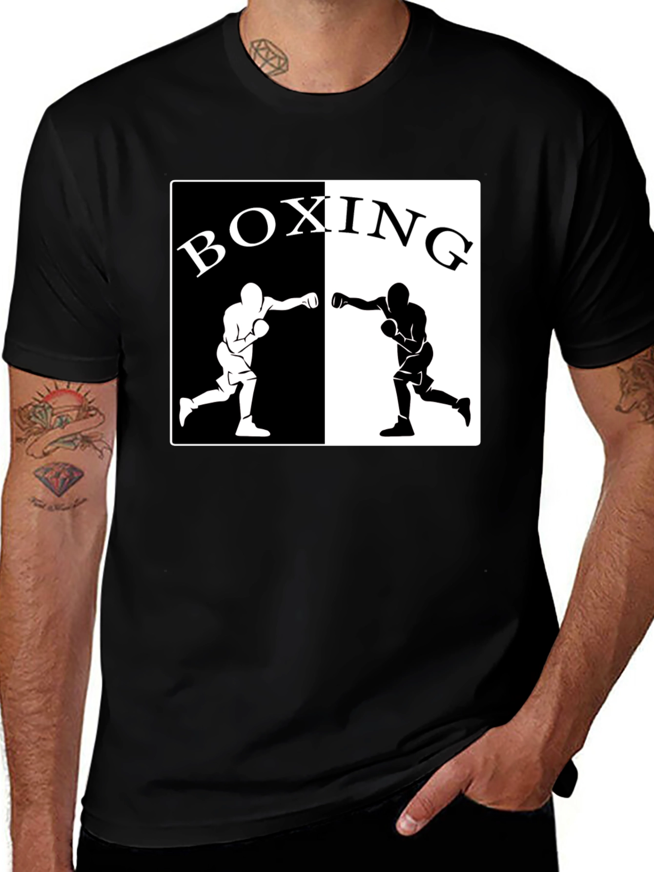 Variant 20 of Boxing Graphic Tee - Black