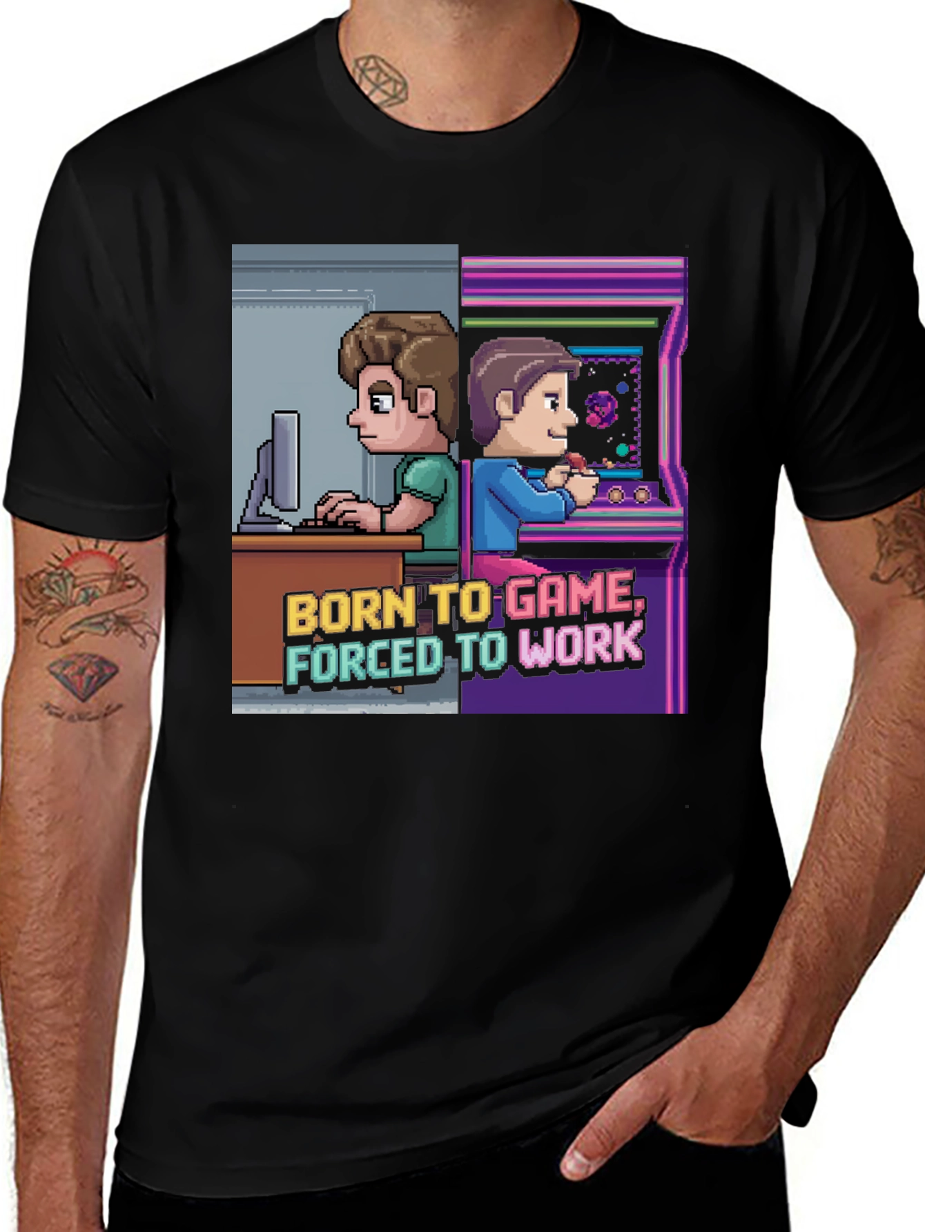 Variant 10 of Born to Game T-Shirt: Gamer Work Life Tee