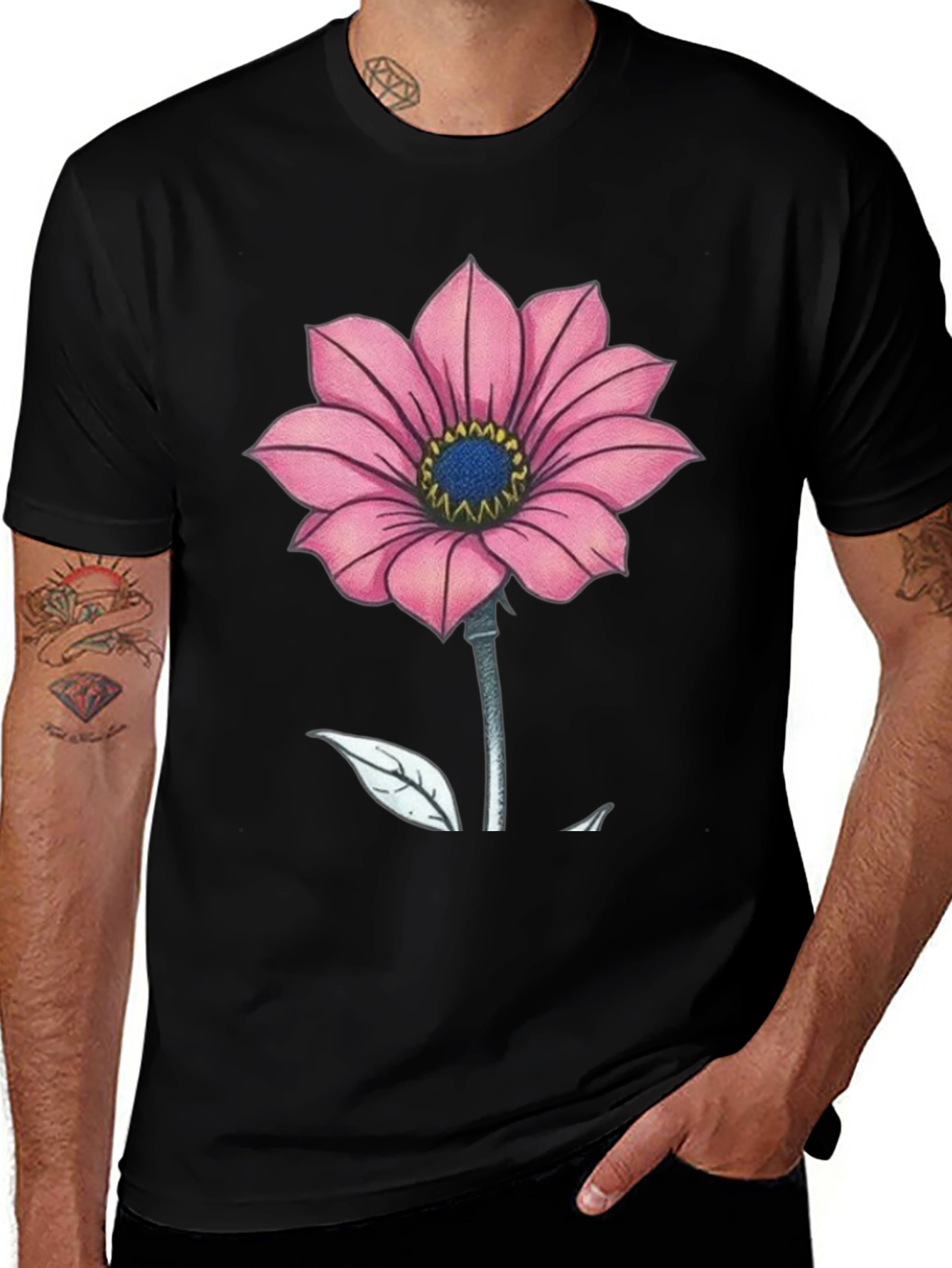 Variant 17 of Floral Graphic Black T-Shirt