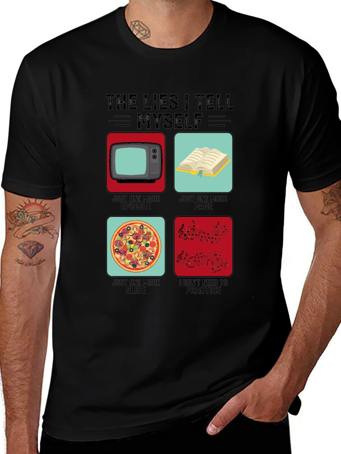 Black Funny The Lies I Tell Myself Graphic T-Shirt main image