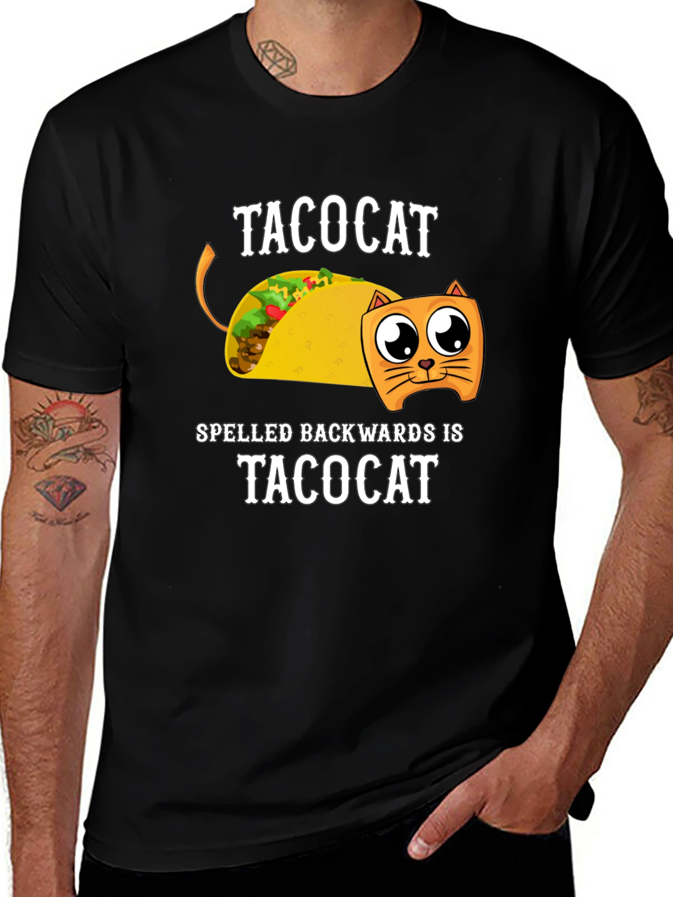 Variant 24 of Taco Cat T-Shirt Funny Palindrome Design
