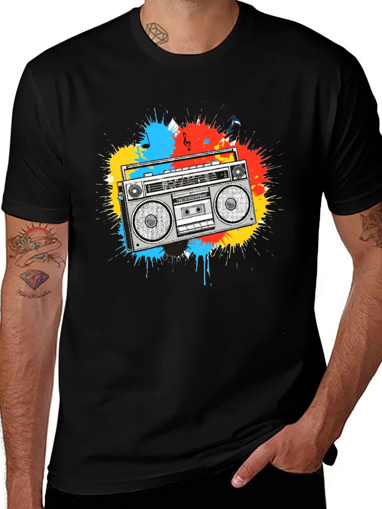 Variant 8 of Retro Boombox Graphic Tee