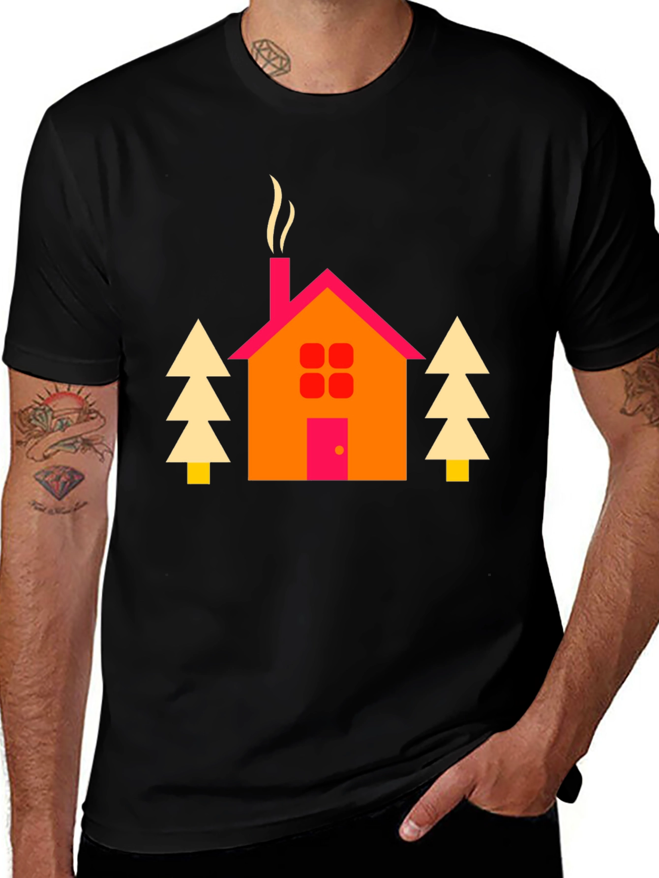 Variant 12 of Cozy Cabin T-Shirt - Retro Geometric Design