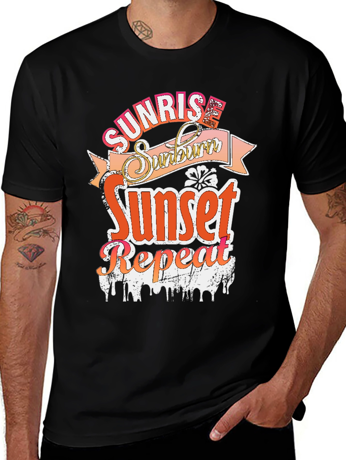 Variant 22 of Sunrise Sunburn Sunset Repeat Graphic Tee