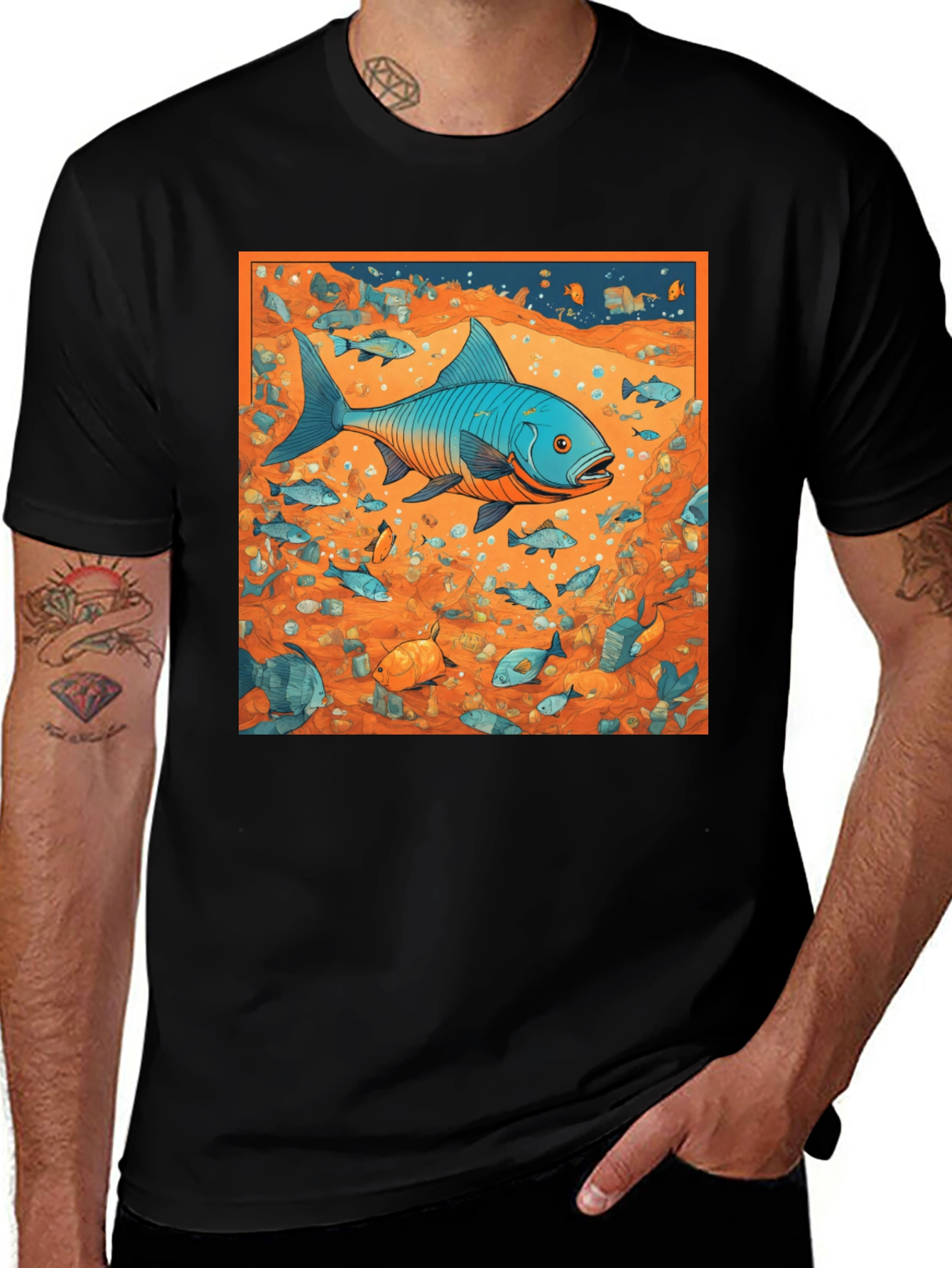 Variant 5 of Fish Graphic Tee - Ocean Life Design