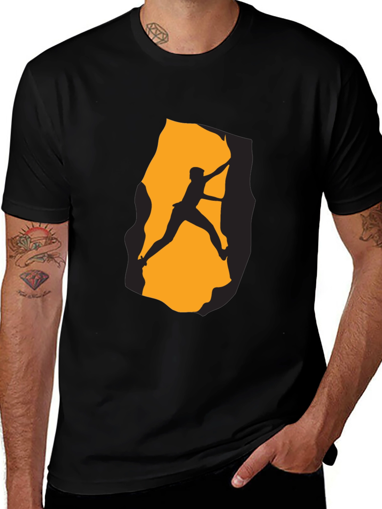 Variant 10 of Climbing Silhouette Graphic T-Shirt