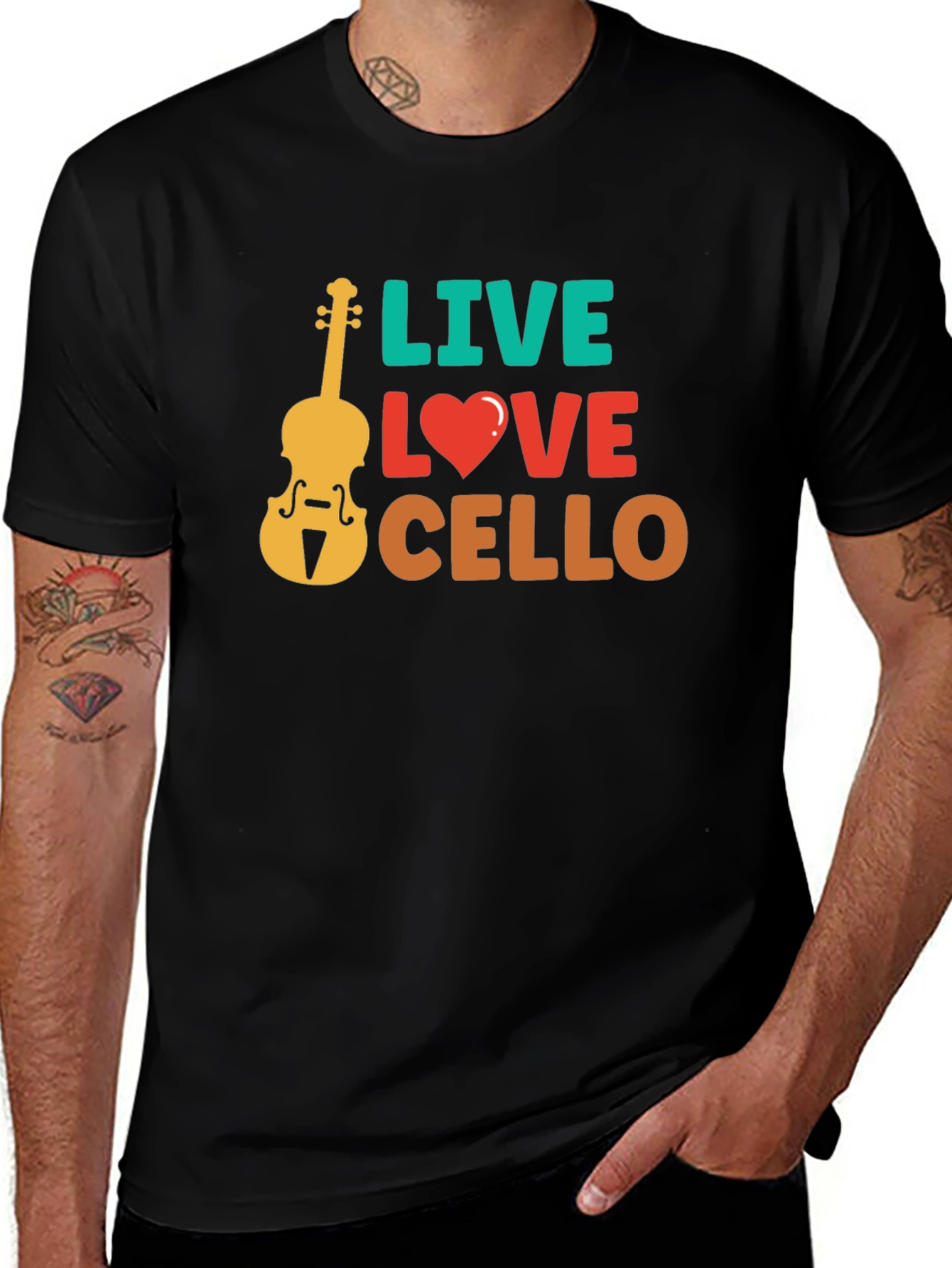 Live Love Cello Graphic T-Shirt