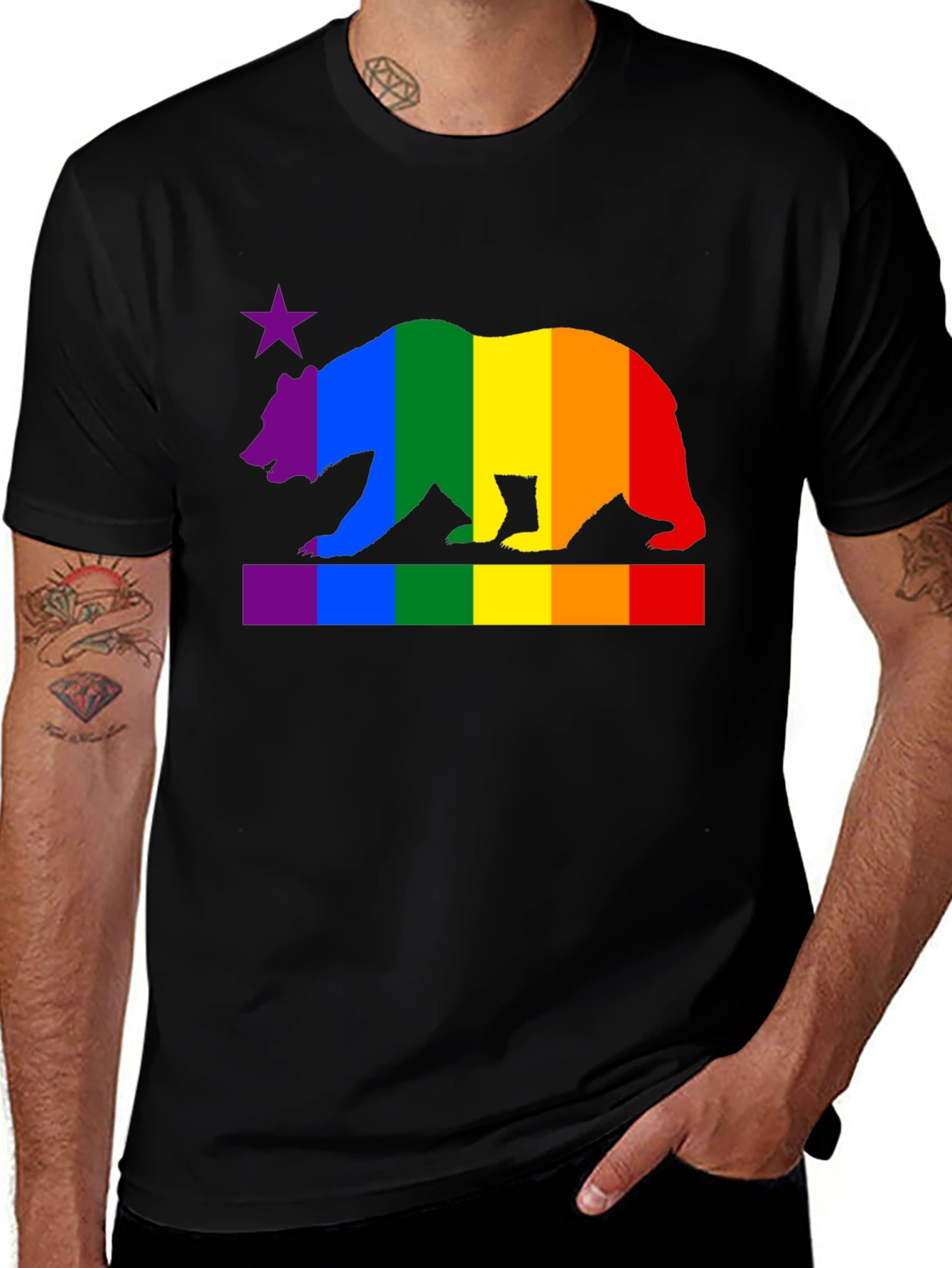 Variant 29 of Rainbow California Bear Pride T-Shirt