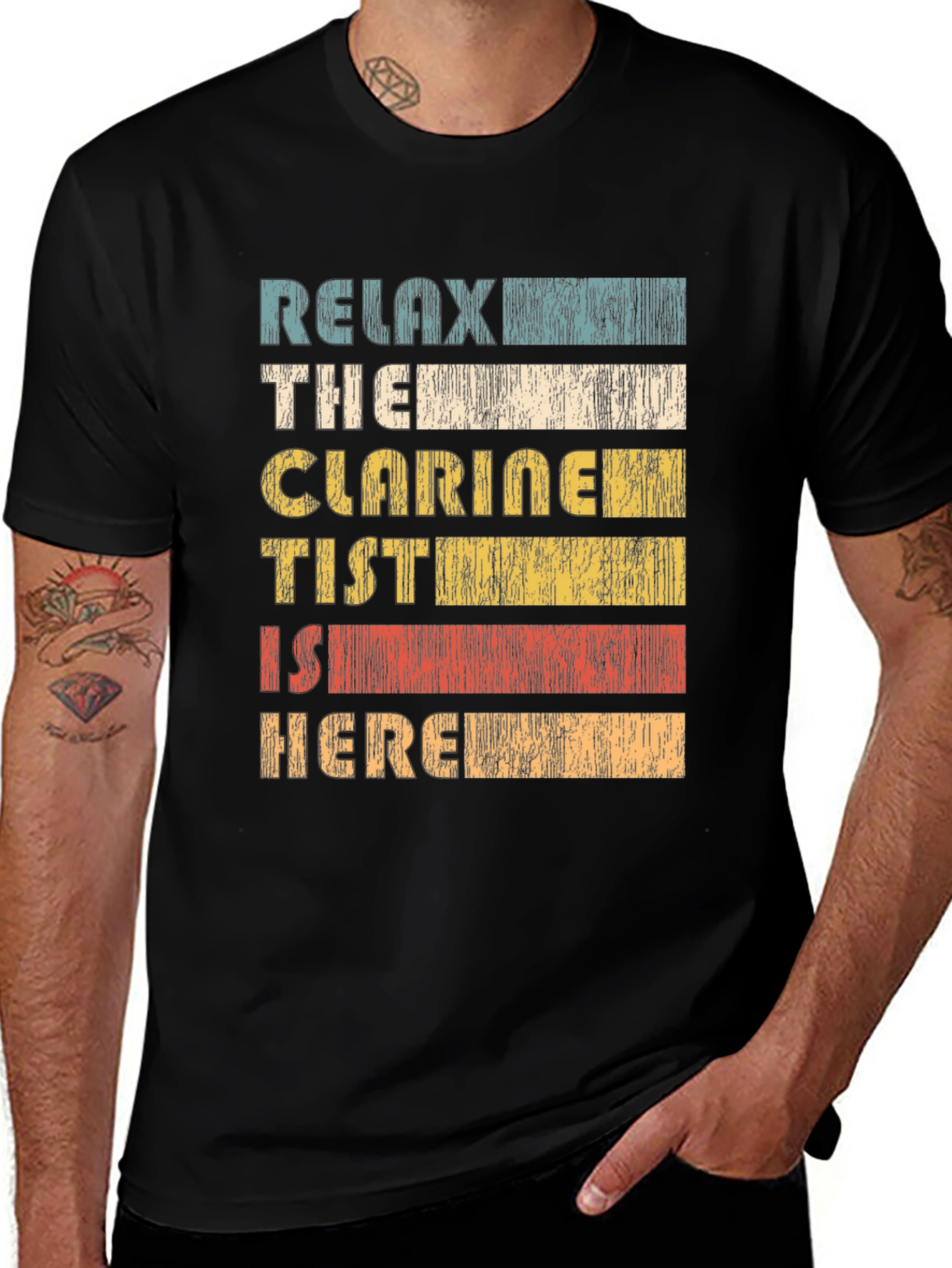 Variant 6 of Relax The Clarinetist Is Here Black T-Shirt