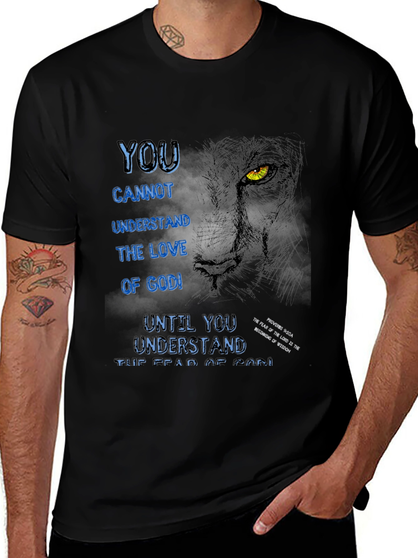 Lion & Scripture Graphic T-Shirt - Christian Apparel