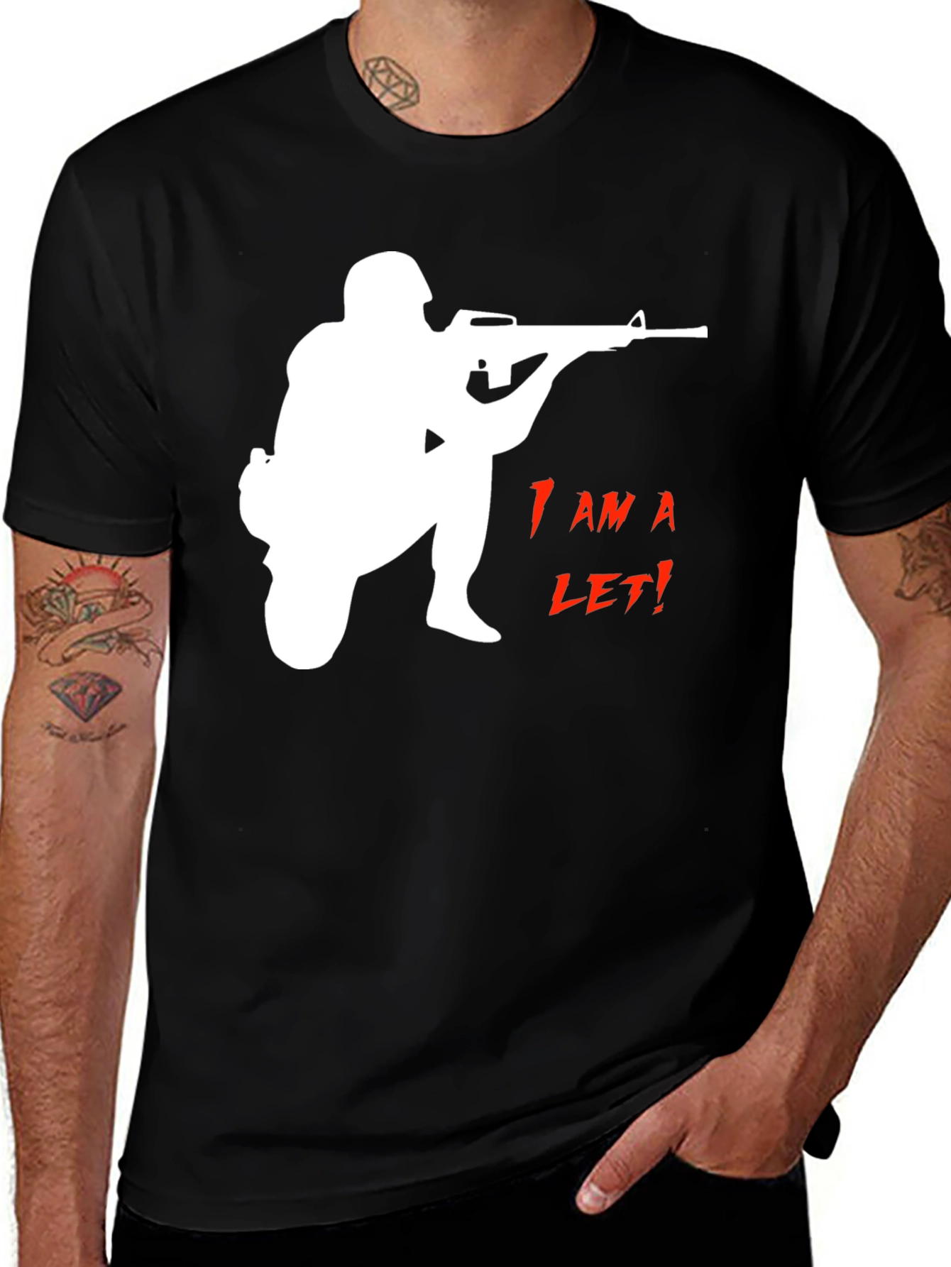 Soldier Silhouette Graphic Tee - Black