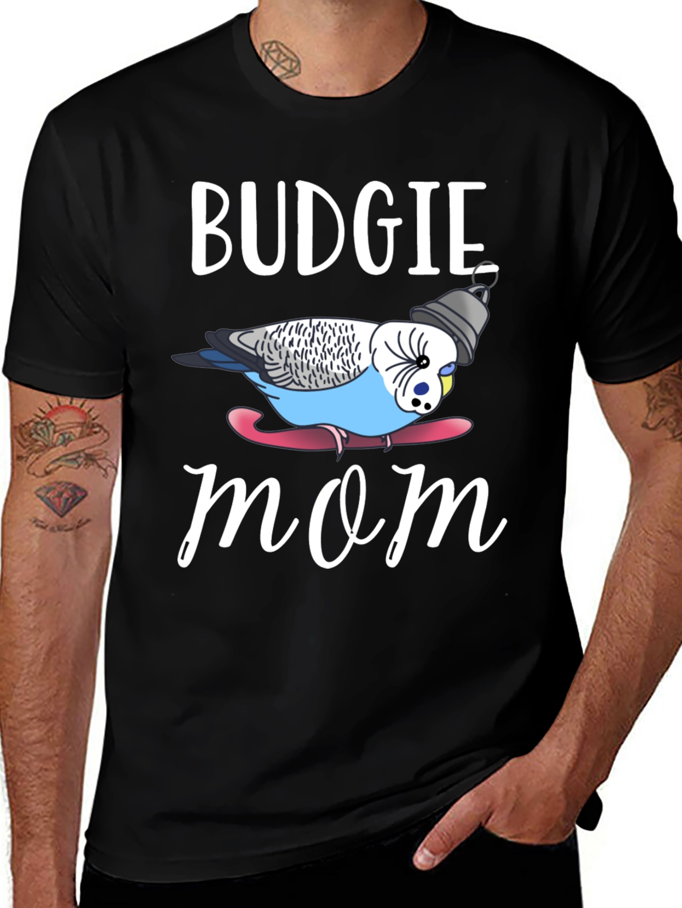 Budgie Mom Graphic T-Shirt - Novelty Bird Lover Tee