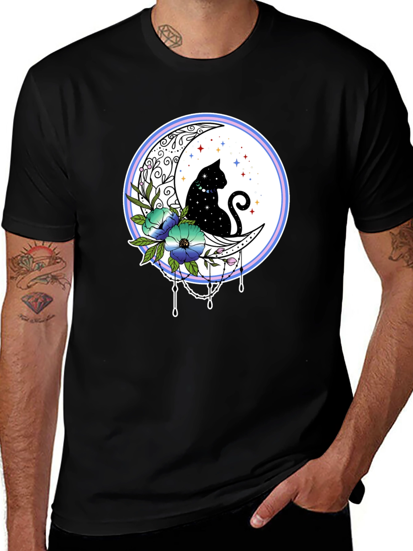 Variant 24 of Celestial Cat on Moon T-Shirt