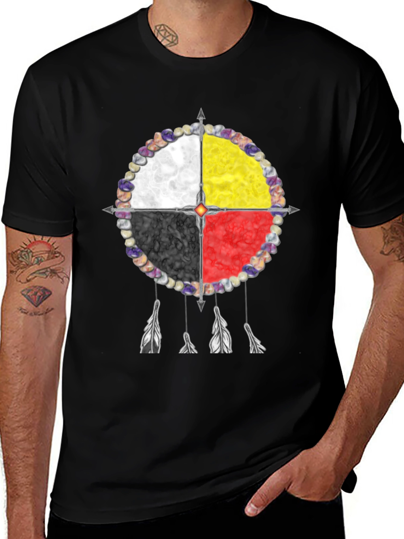 Medicine Wheel T-Shirt - Spiritual Design