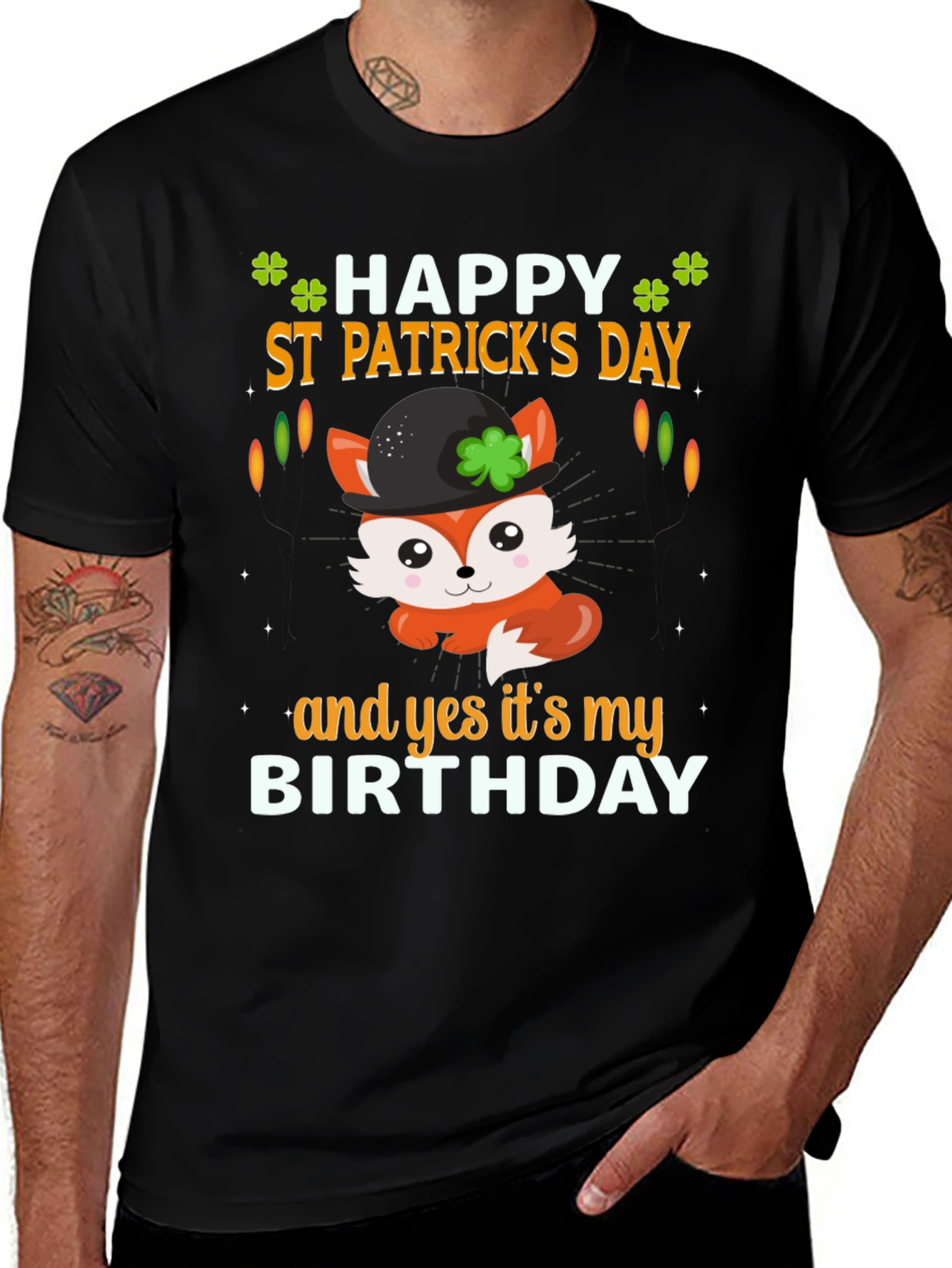 Variant 10 of St. Patrick's Day Birthday Fox T-Shirt