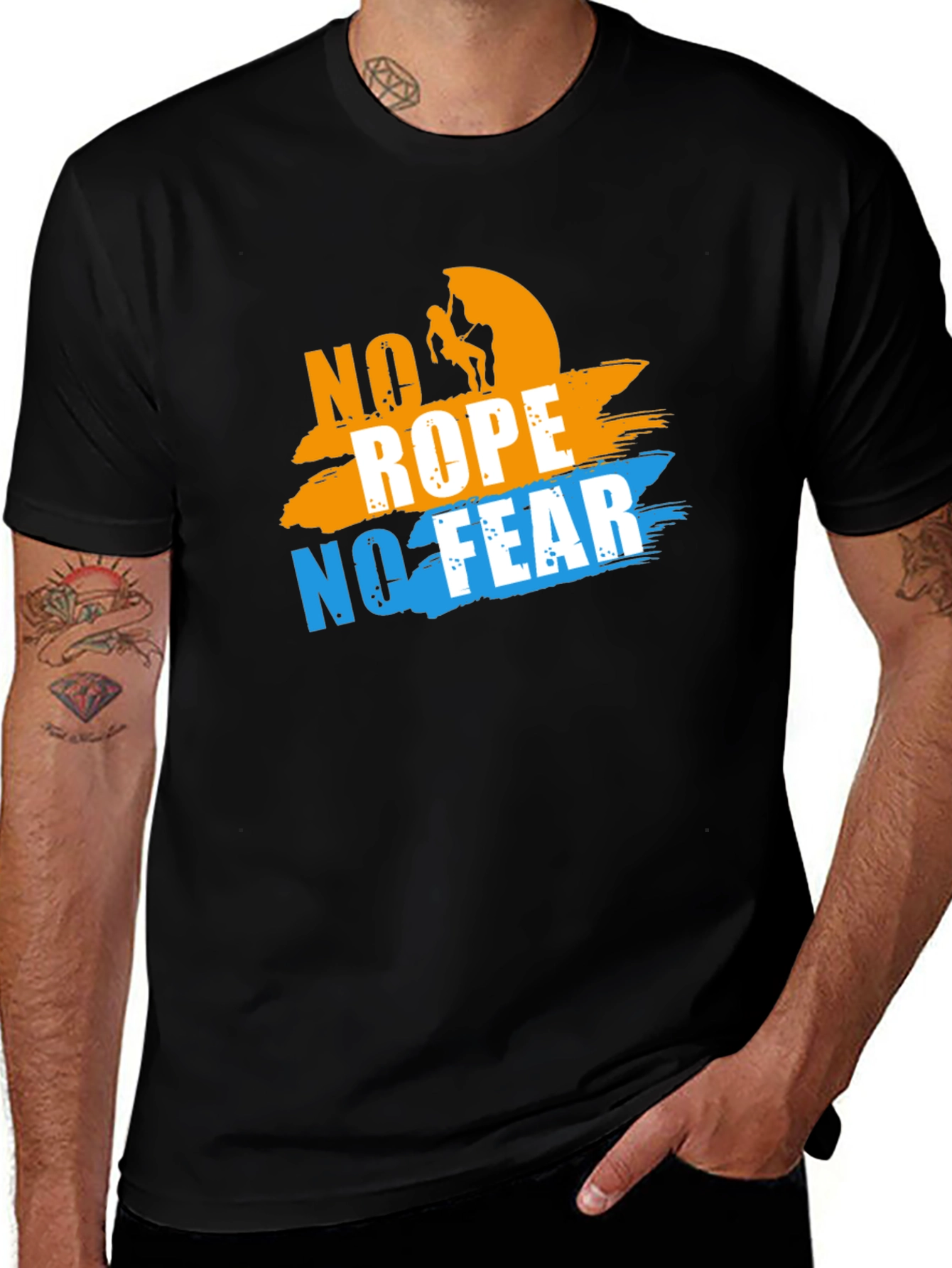 Variant 21 of No Rope, No Fear Rock Climbing T-Shirt