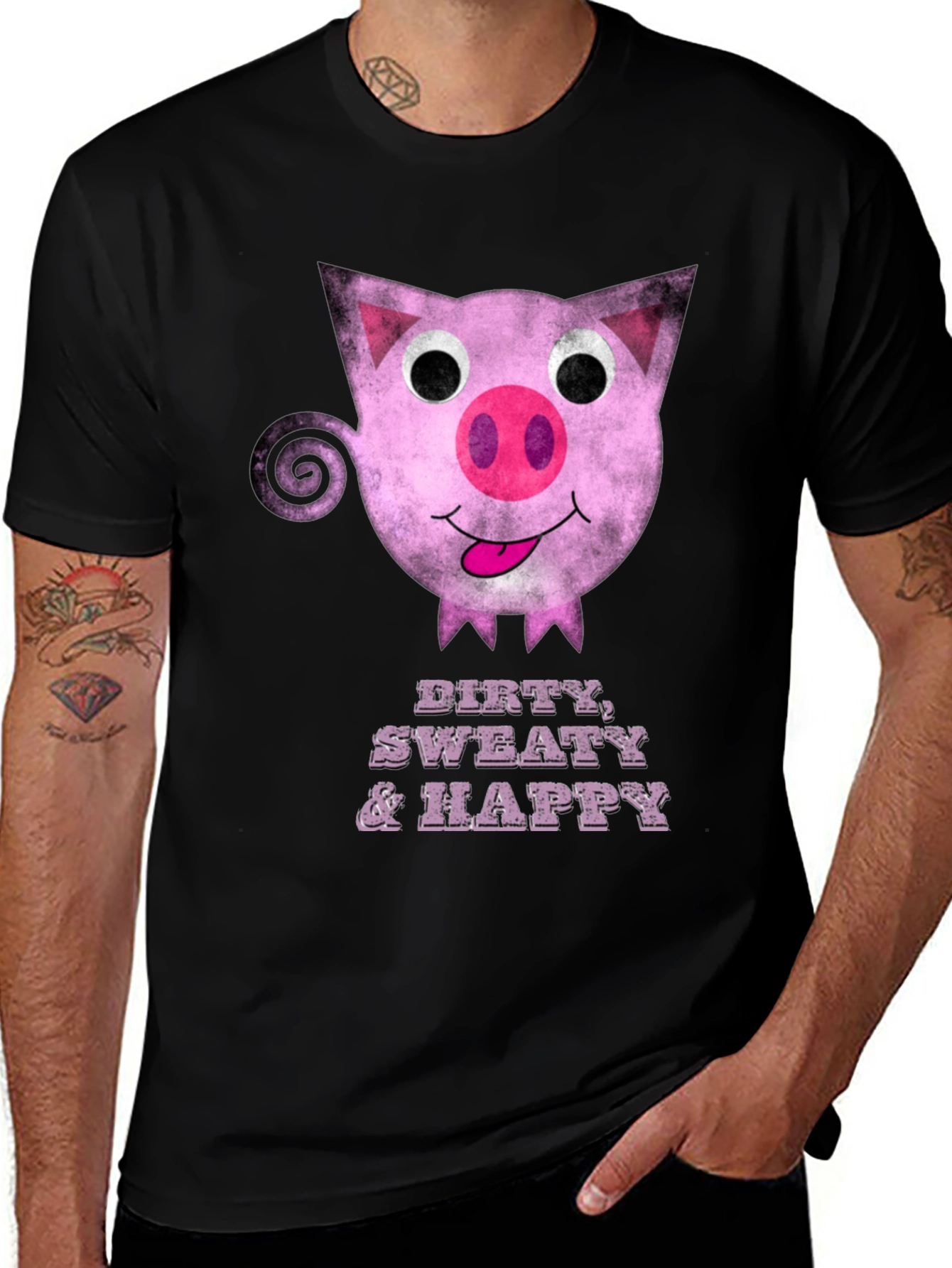 Variant 19 of Dirty Sweaty & Happy Pig Graphic T-Shirt