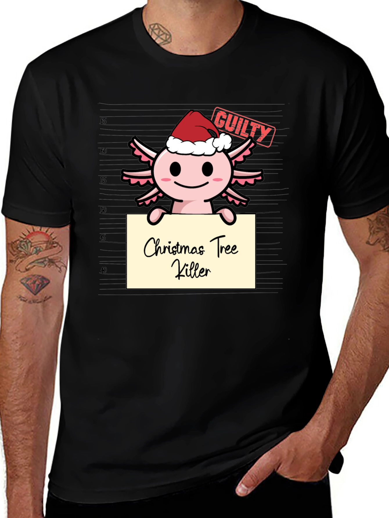 Axolotl Christmas Tree Killer T-Shirt