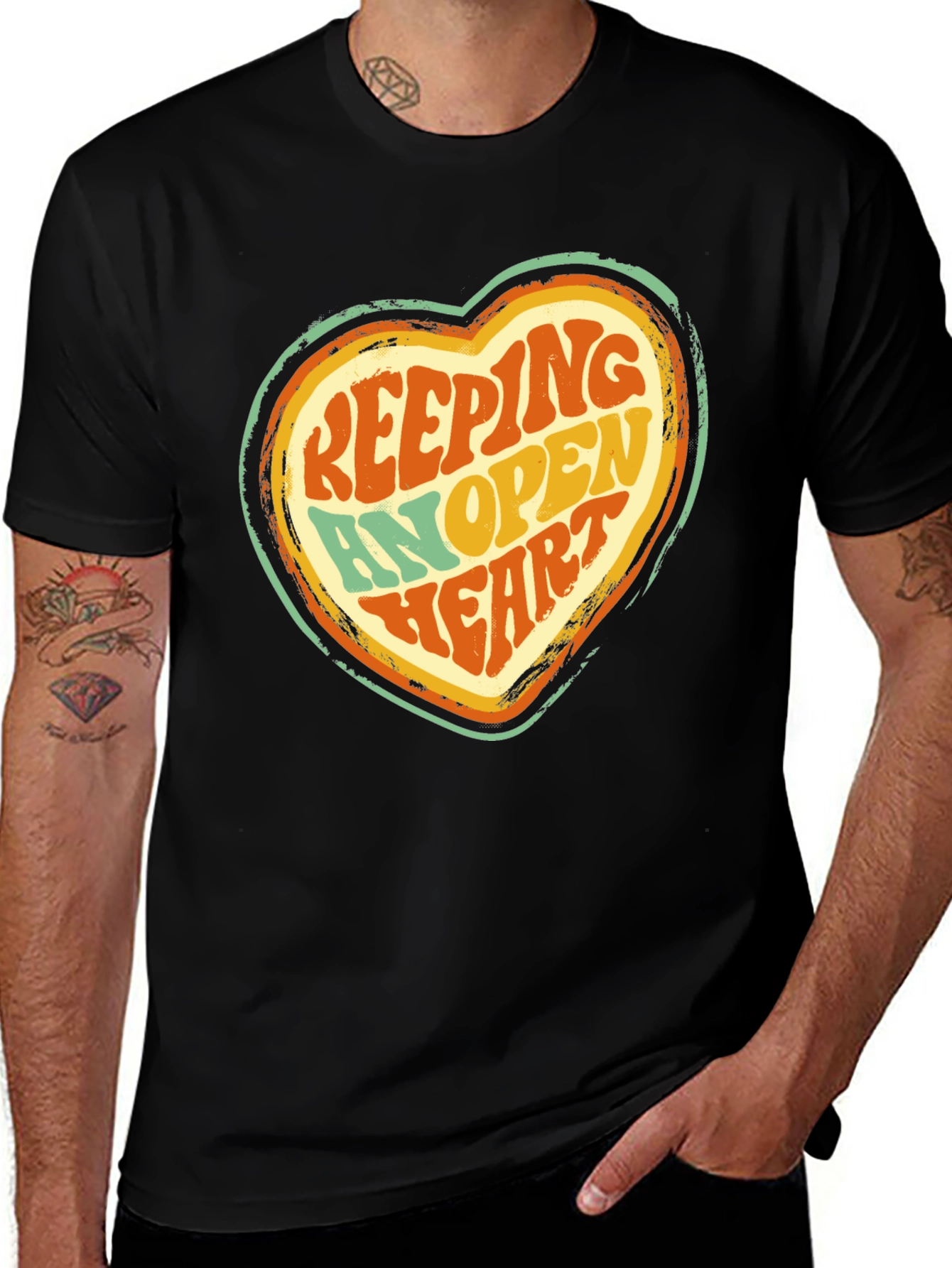 Variant 21 of Retro Heart Open Heart T-Shirt