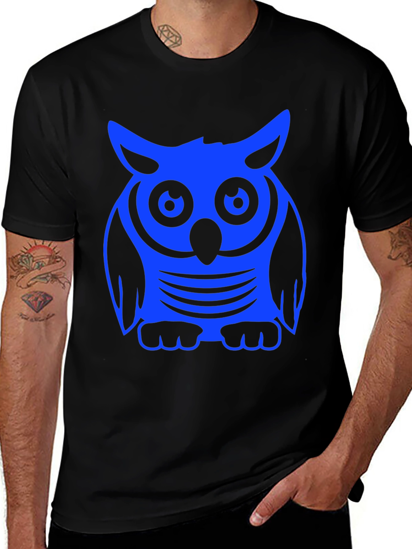 Variant 8 of Owl Graphic Black T-Shirt