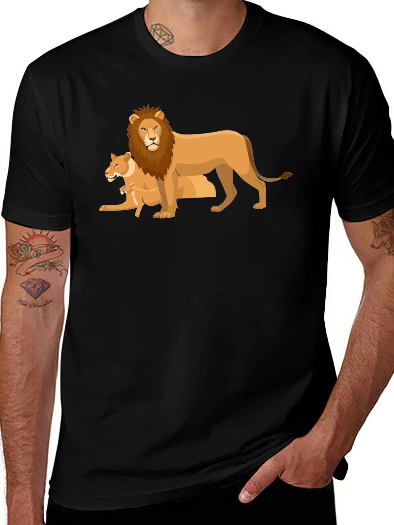Variant 13 of Lion Family Graphic T-Shirt