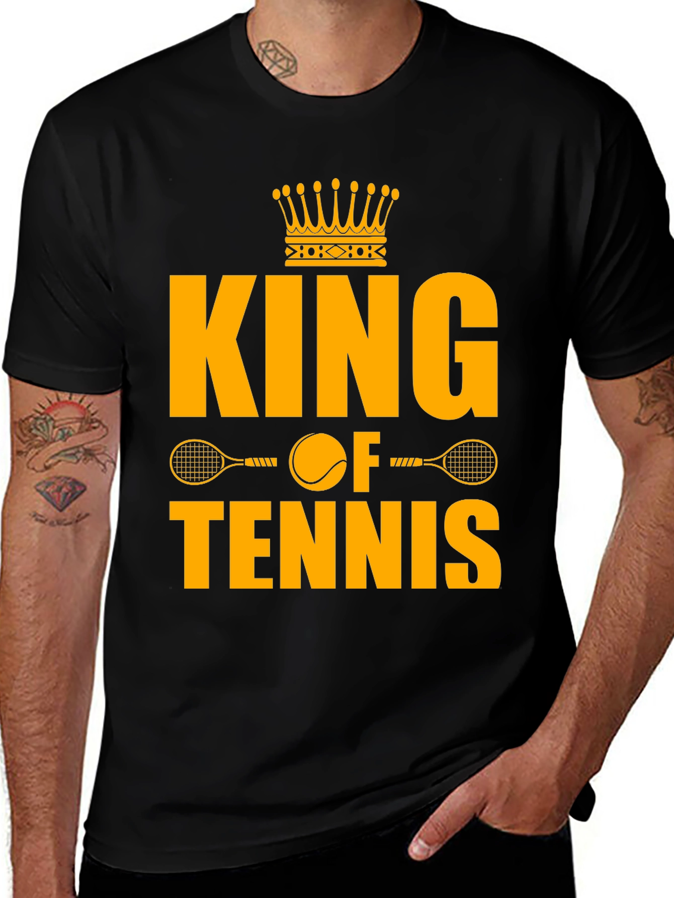 King of Tennis Graphic T-Shirt - Black