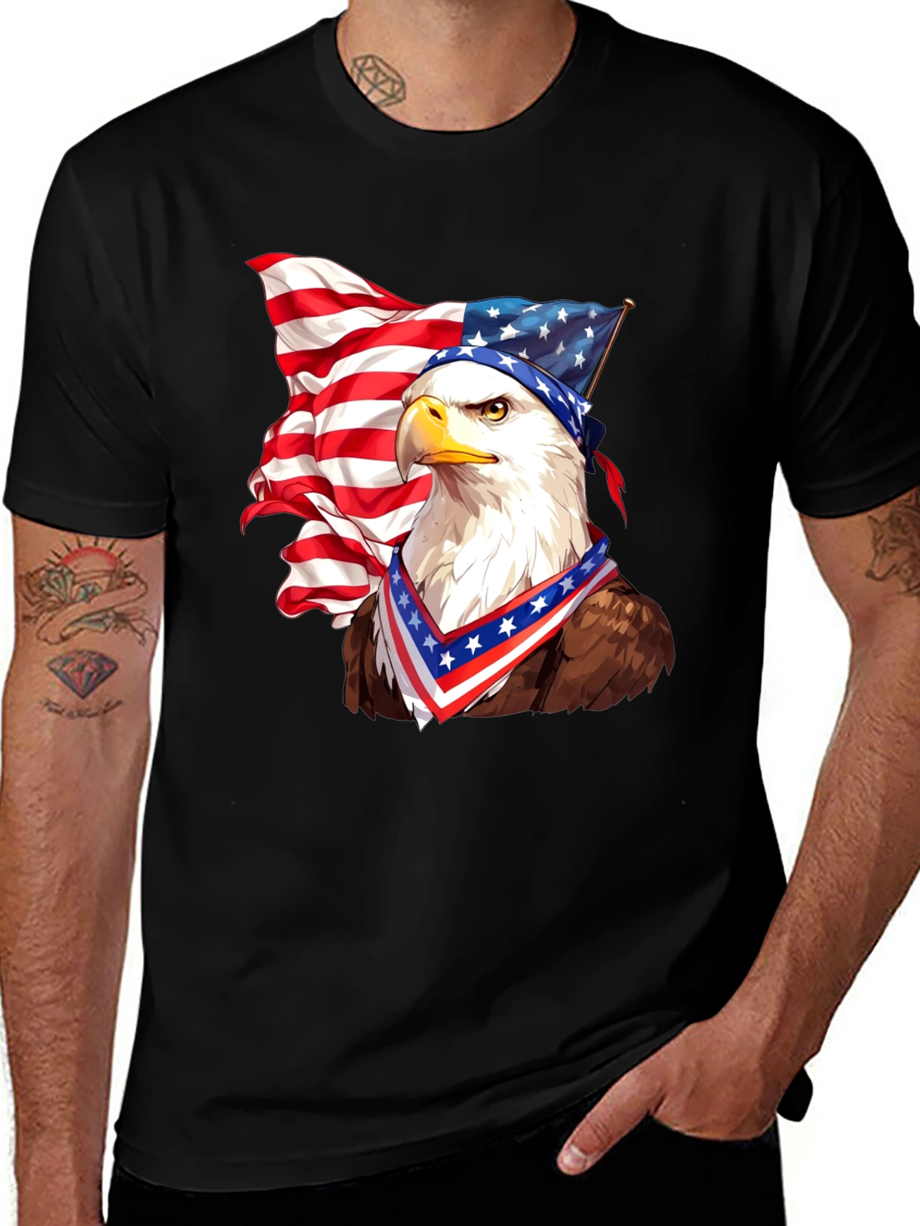 Variant 29 of Patriotic Eagle USA Flag T-Shirt