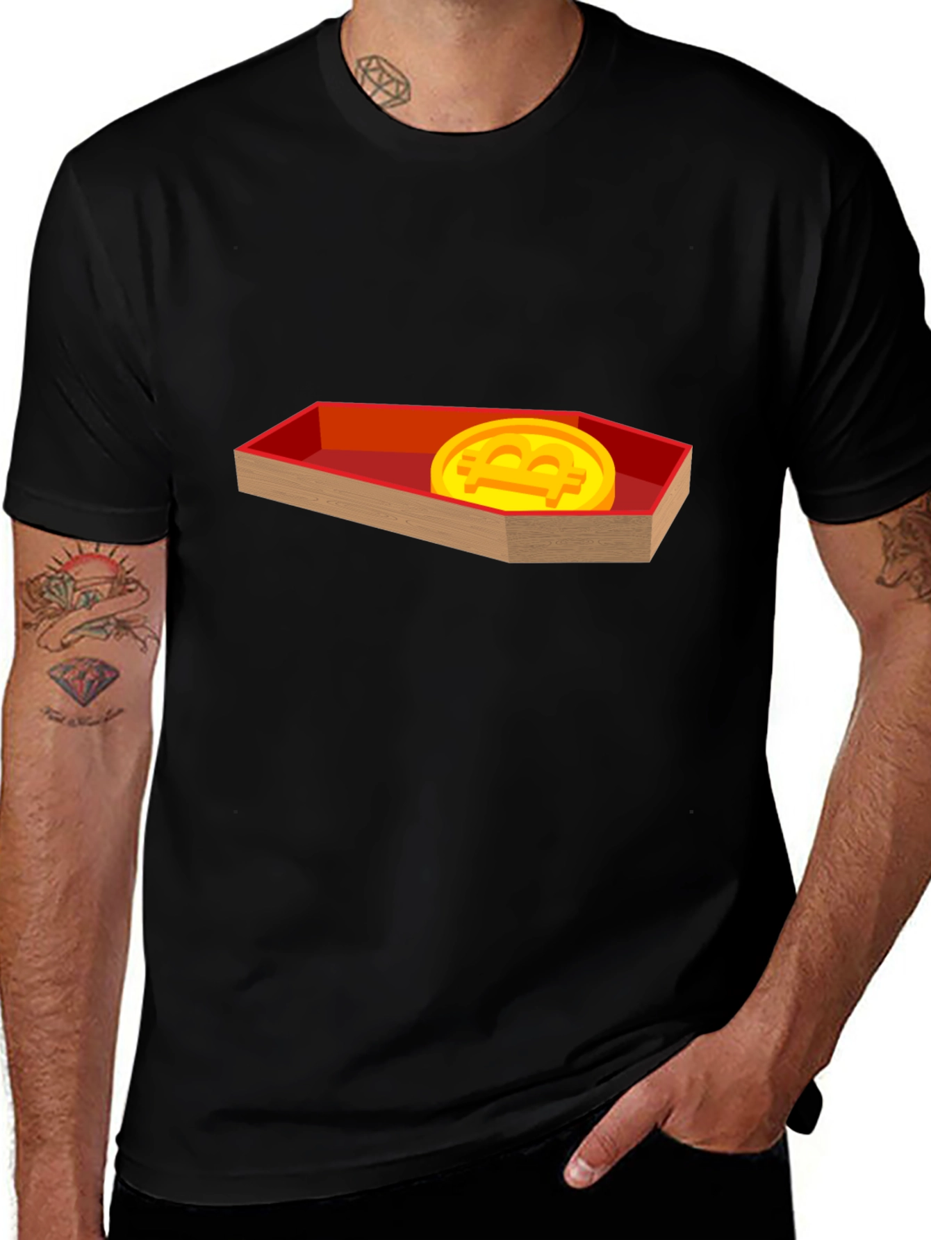 Variant 21 of Bitcoin Coffin T-Shirt - Crypto Meme Tee