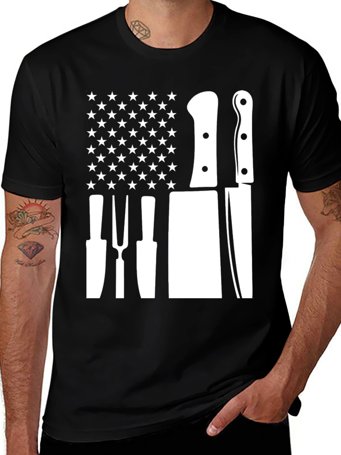 American Chef Knife T-Shirt - BBQ & Grill Master