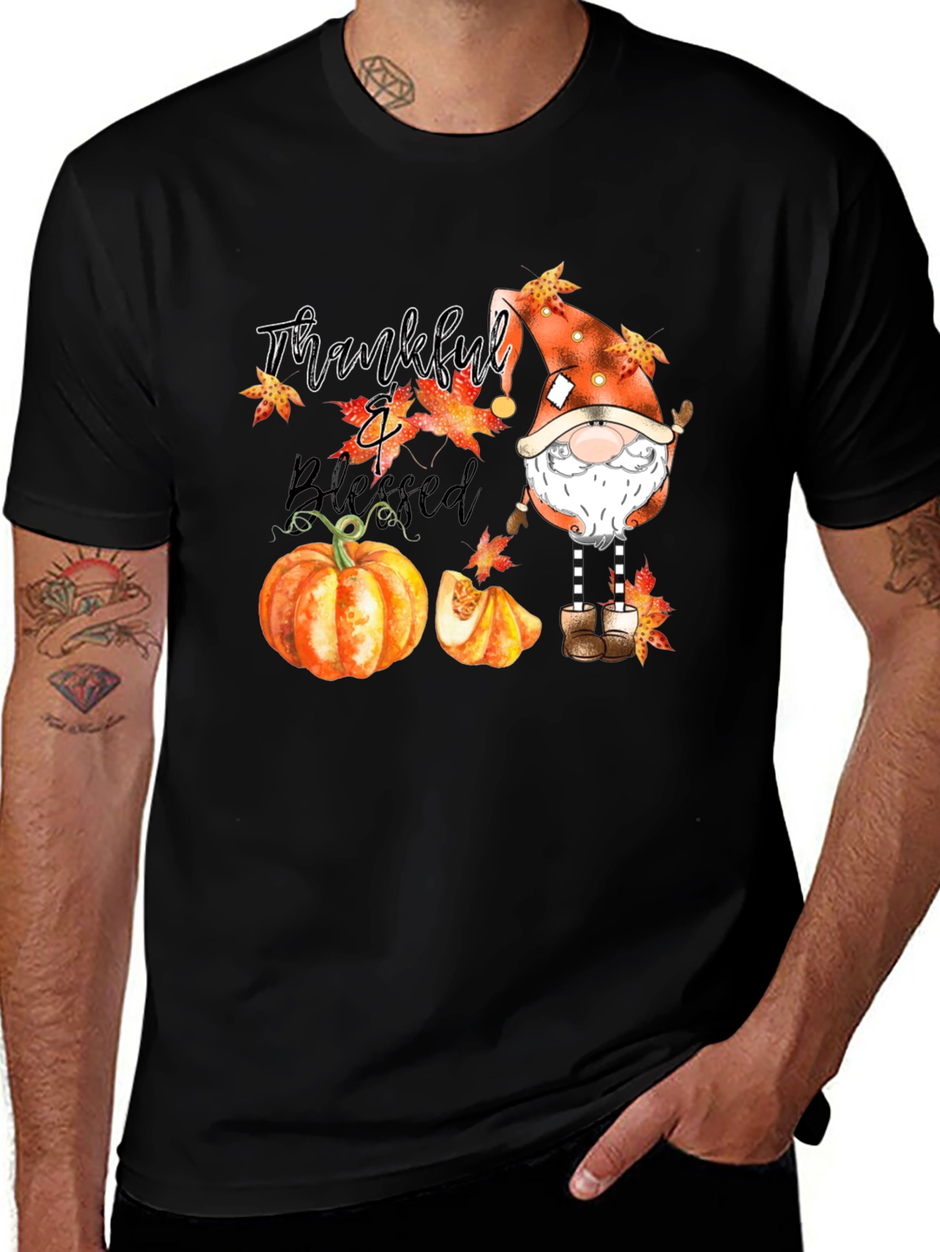 Variant 28 of Thankful & Blessed Autumn Gnome T-Shirt