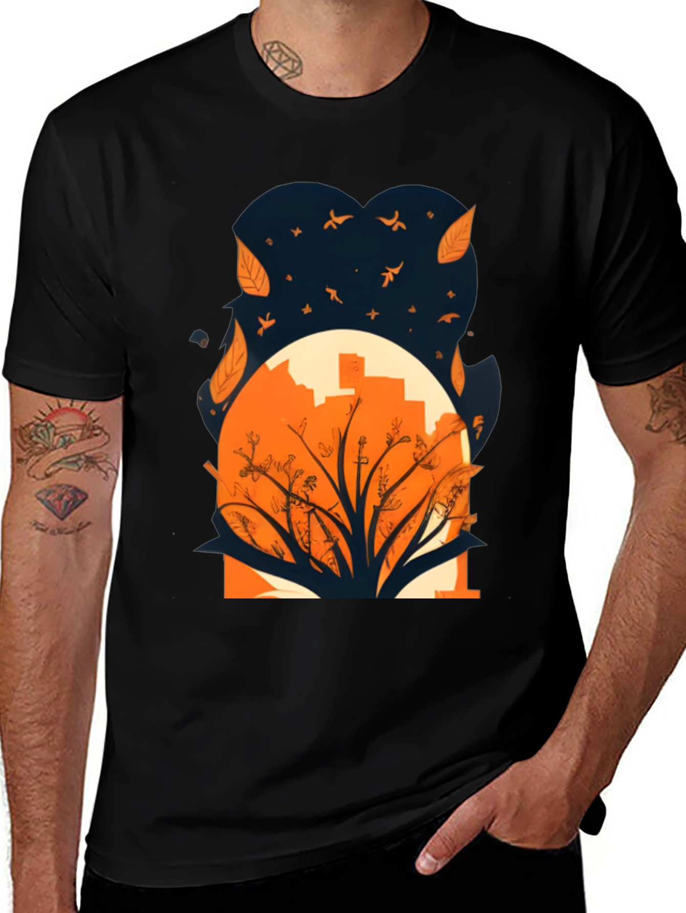 Variant 27 of Autumn Cityscape Graphic Tee - Stylish & Unique Design