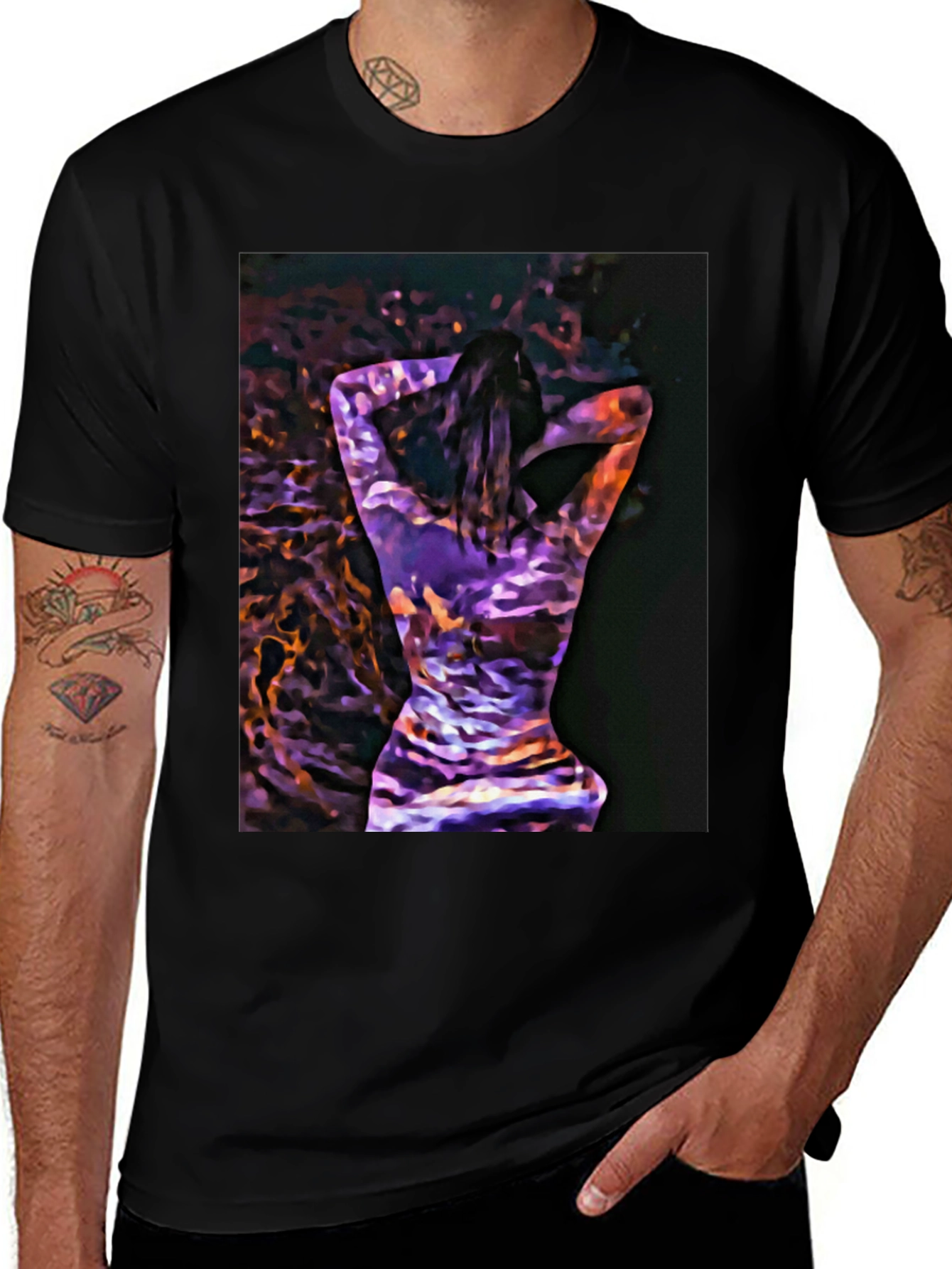 Variant 21 of Abstract Woman Art Black T-Shirt