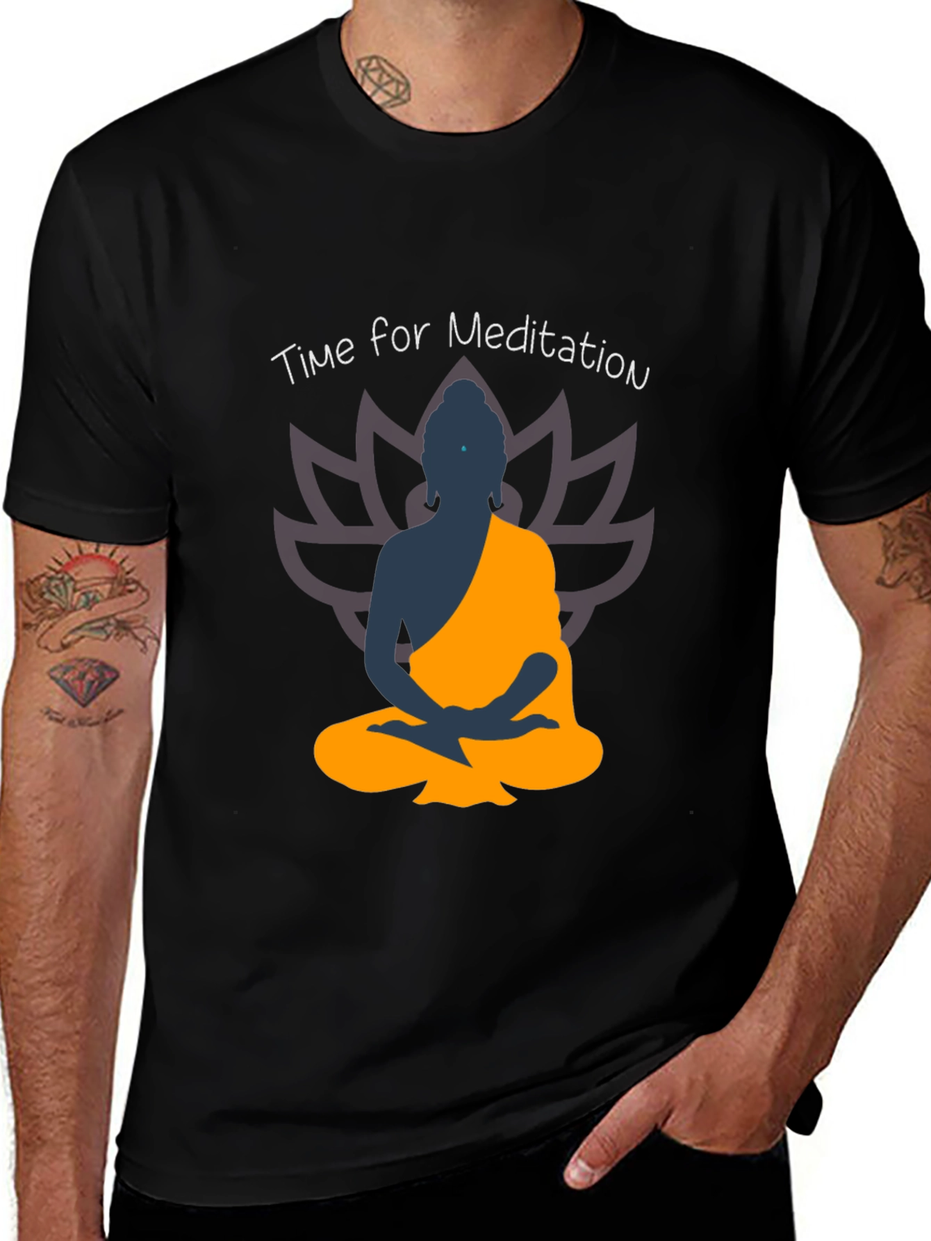 Time for Meditation Black Graphic Tee