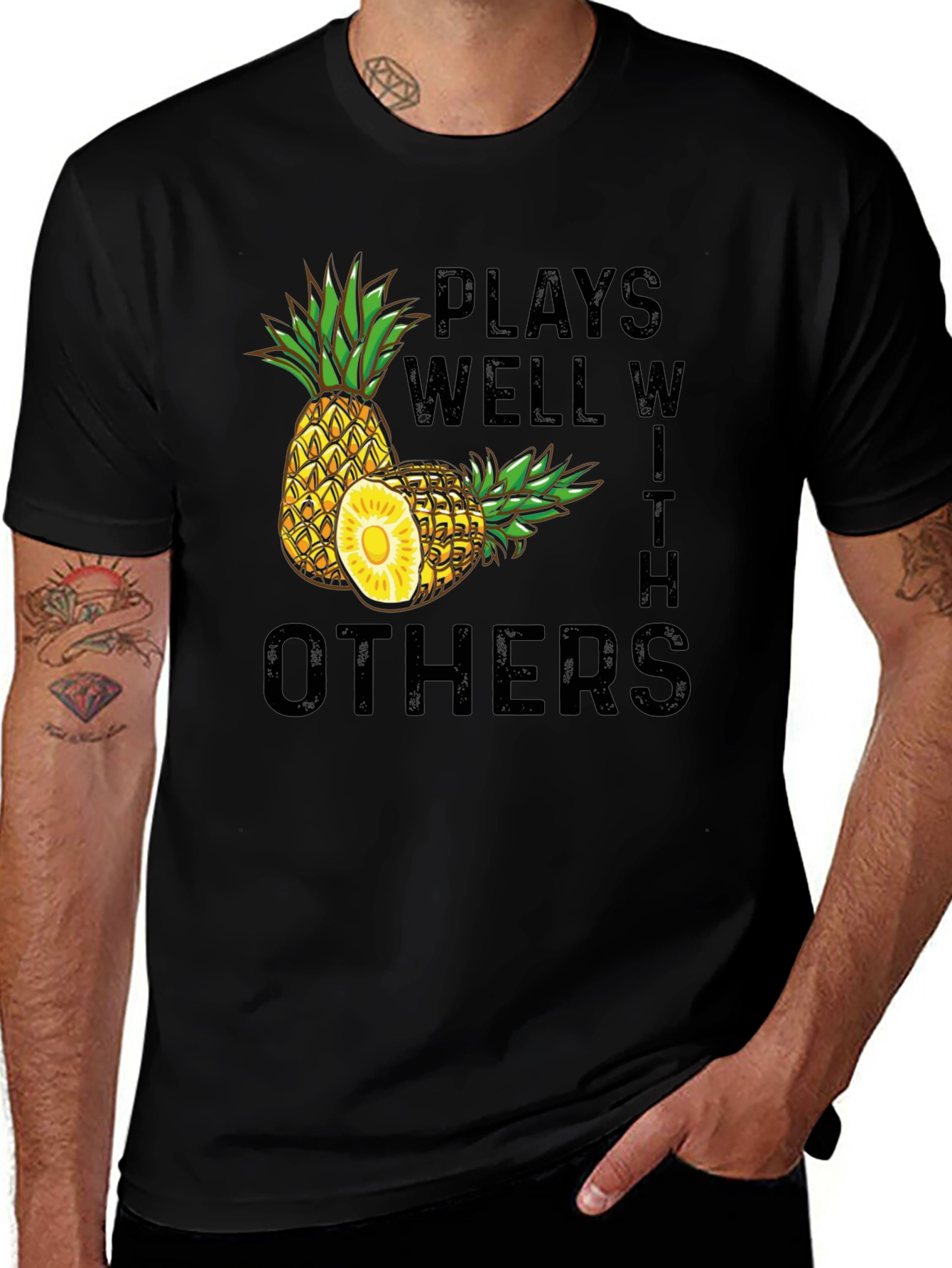 Variant 2 of Plays Well With Others Pineapple Graphic Tee