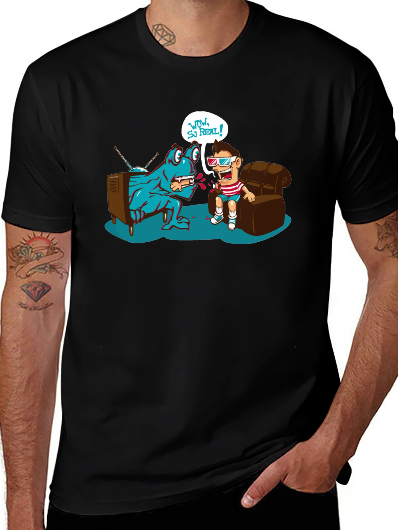 Variant 18 of Novelty Cartoon Tee: TV Monster Attack!
