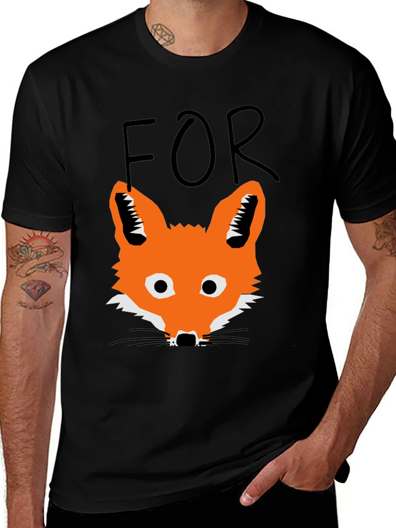 Variant 8 of Fox T-Shirt - Men's Black Graphic Tee