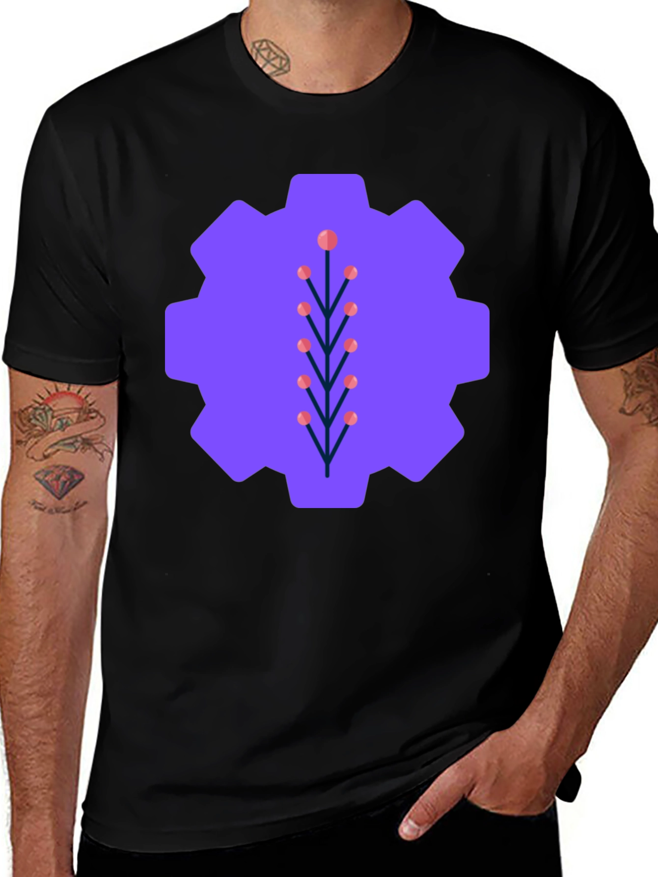 Variant 8 of Abstract Gear Graphic Tee - Modern Style