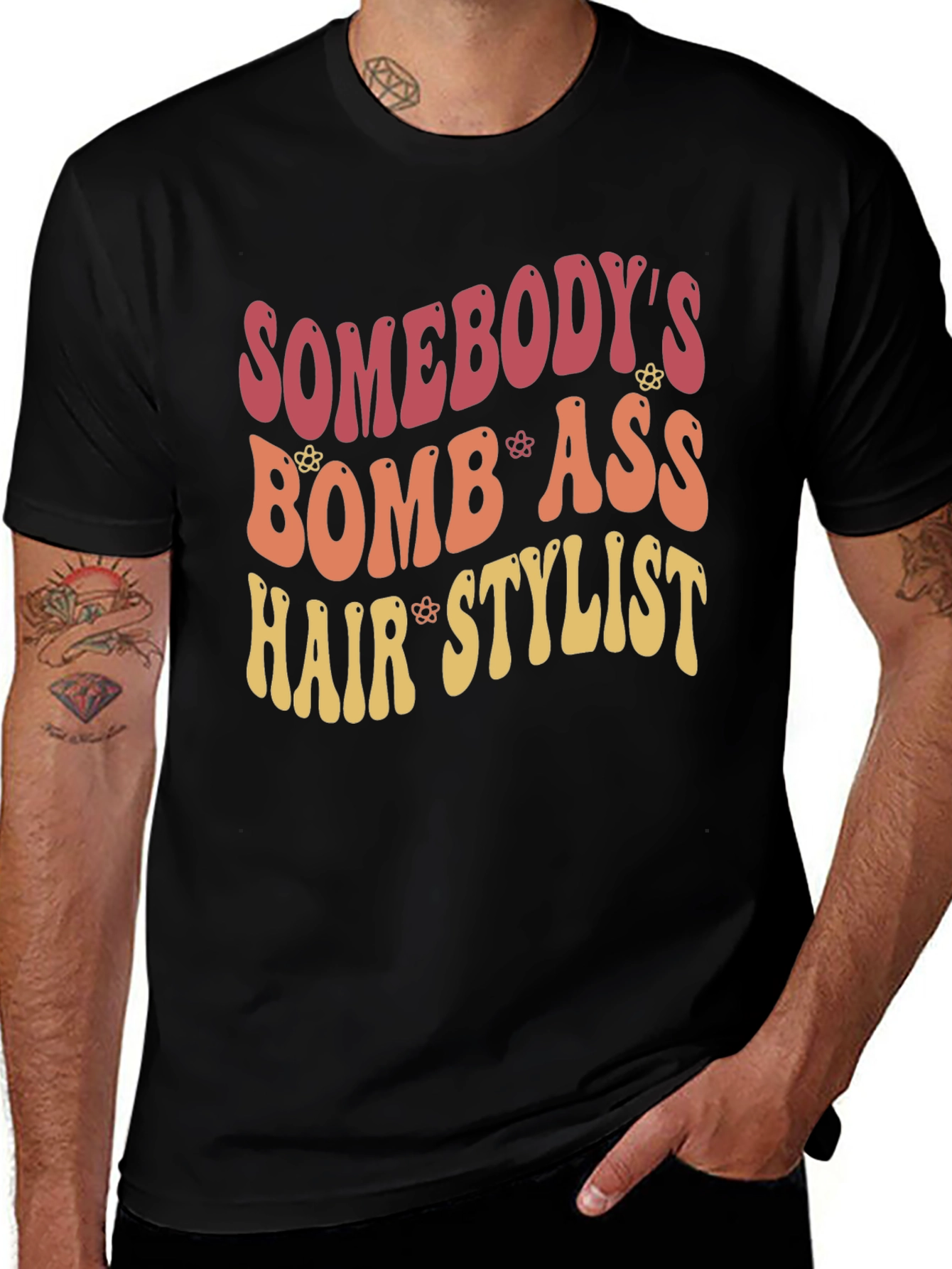 Variant 25 of Bomb Ass Hair Stylist T-Shirt, Retro Style