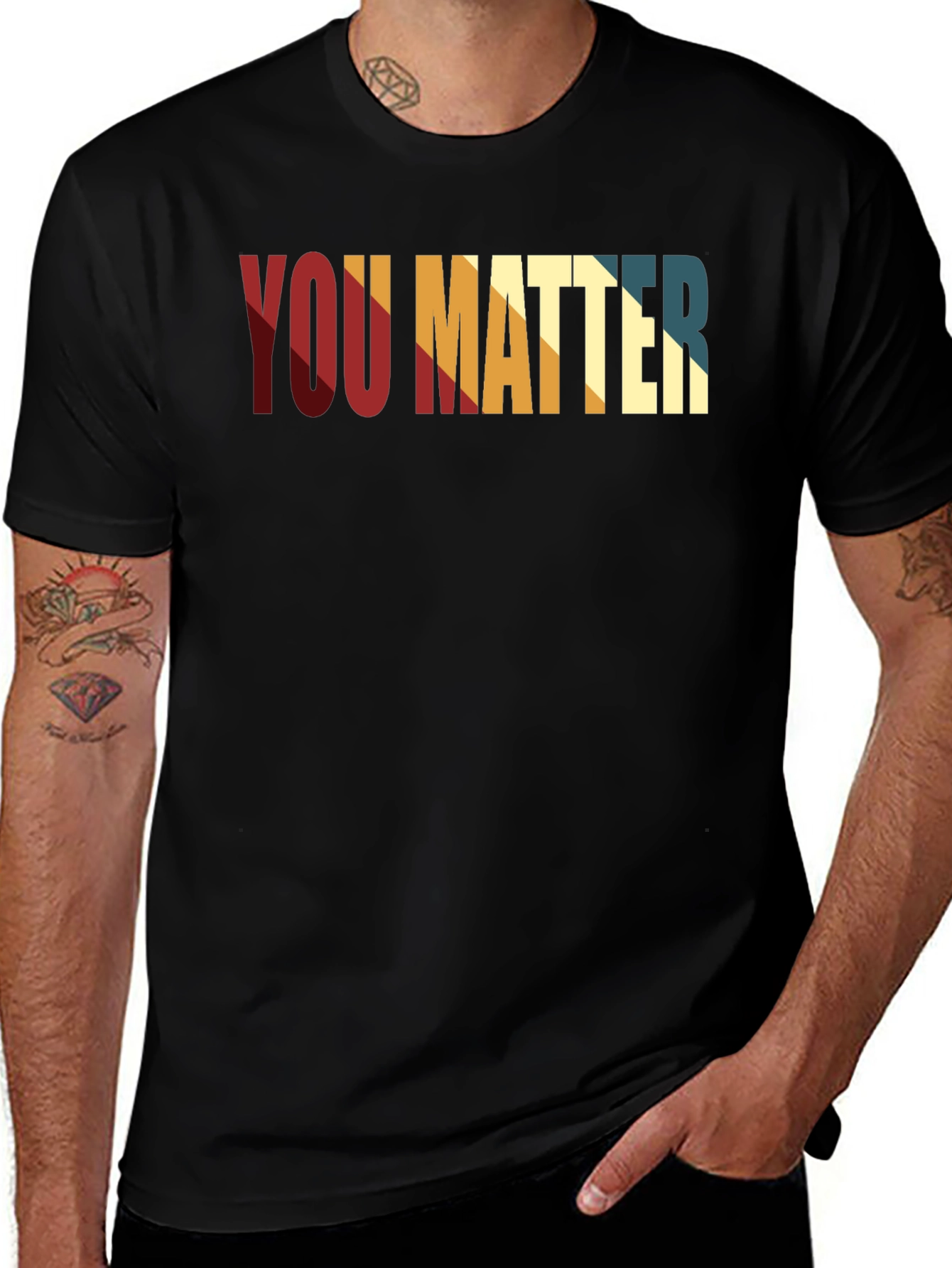 Variant 24 of You Matter Graphic Print Black T-Shirt