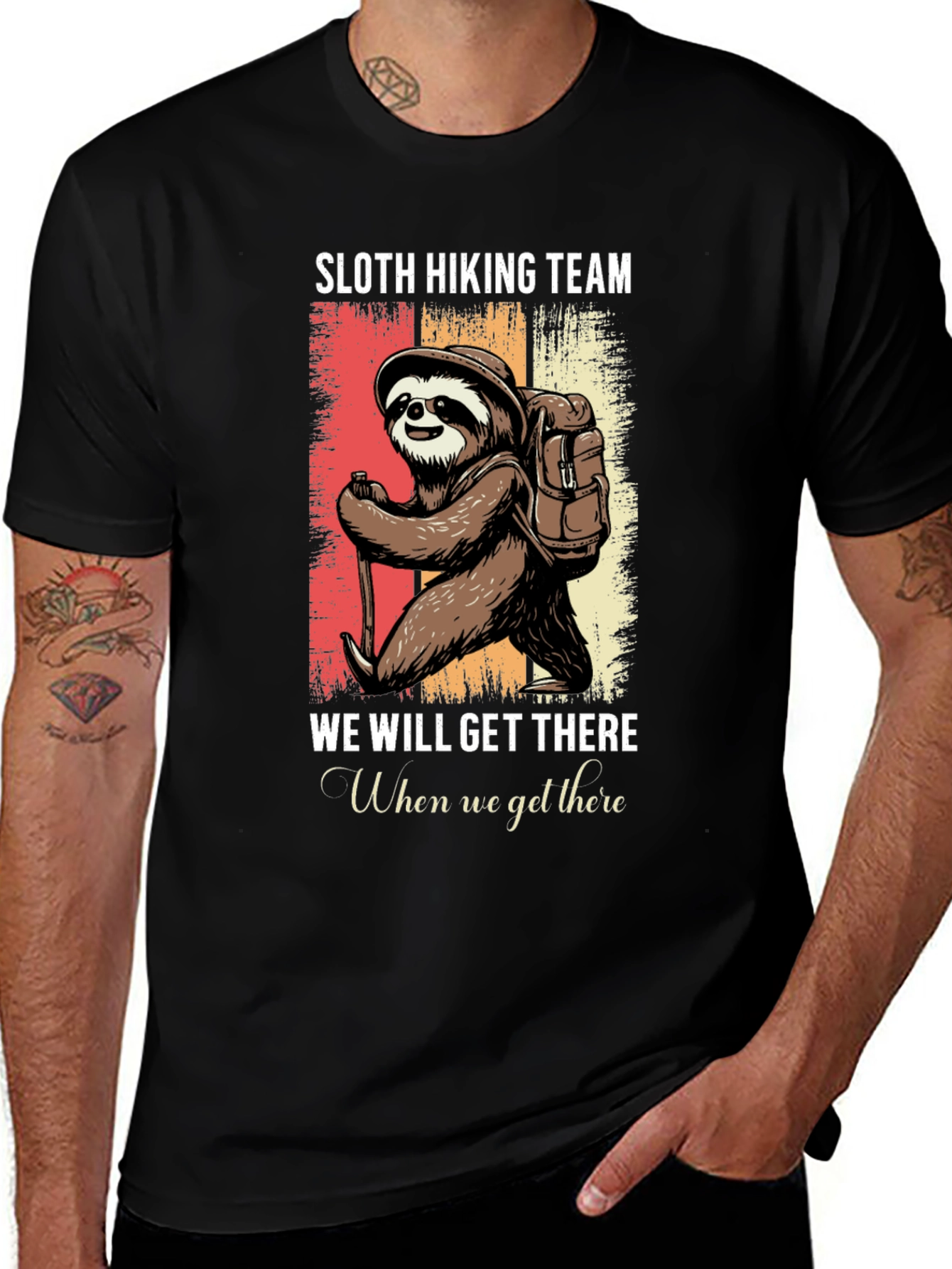 Variant 13 of Sloth Hiking Team Graphic Tee