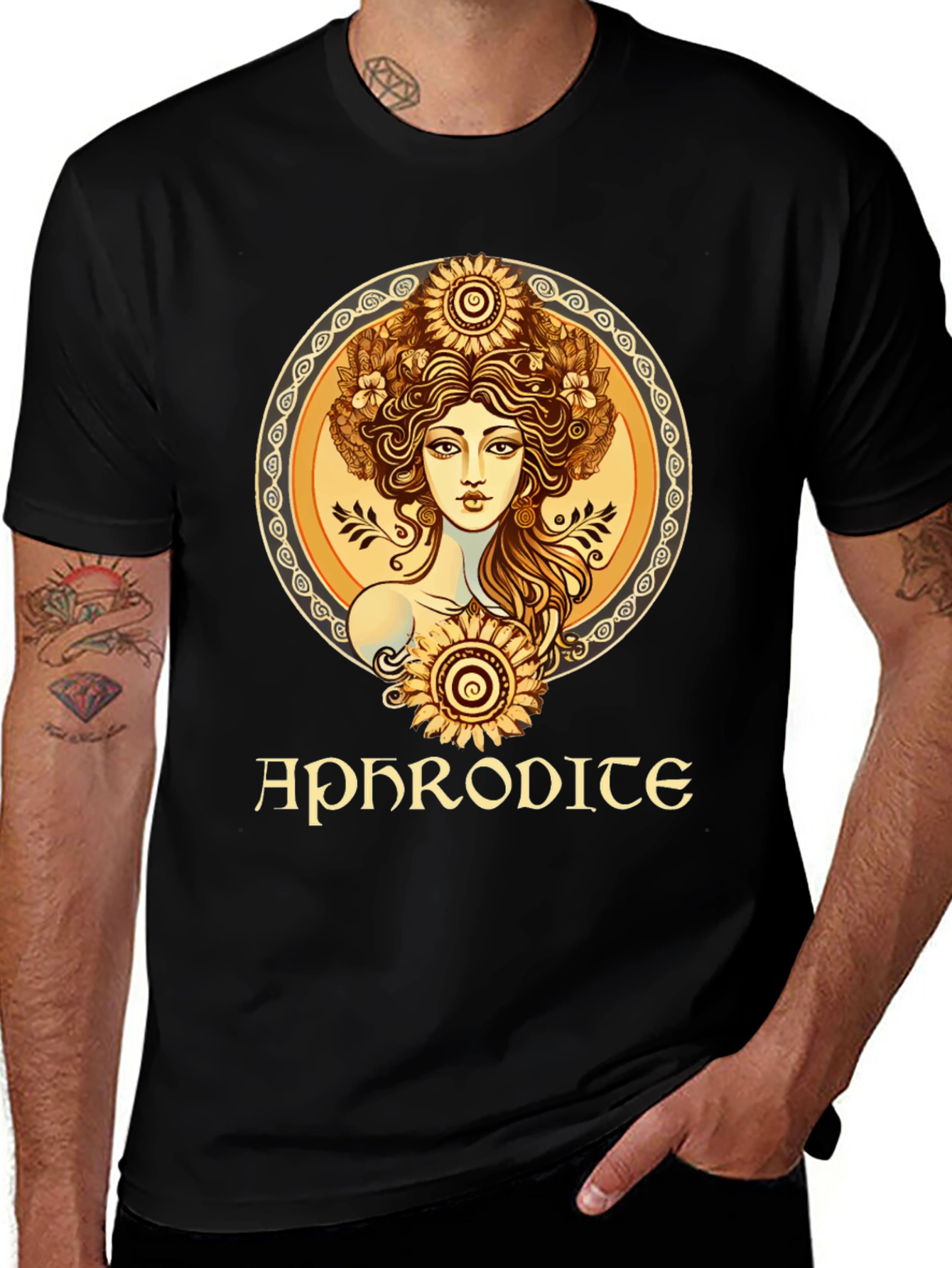 Aphrodite Graphic Print Black T-Shirt