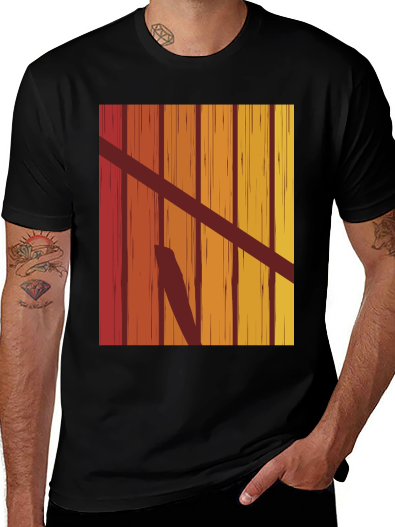 Variant 17 of Retro Sunset Stripes T-Shirt
