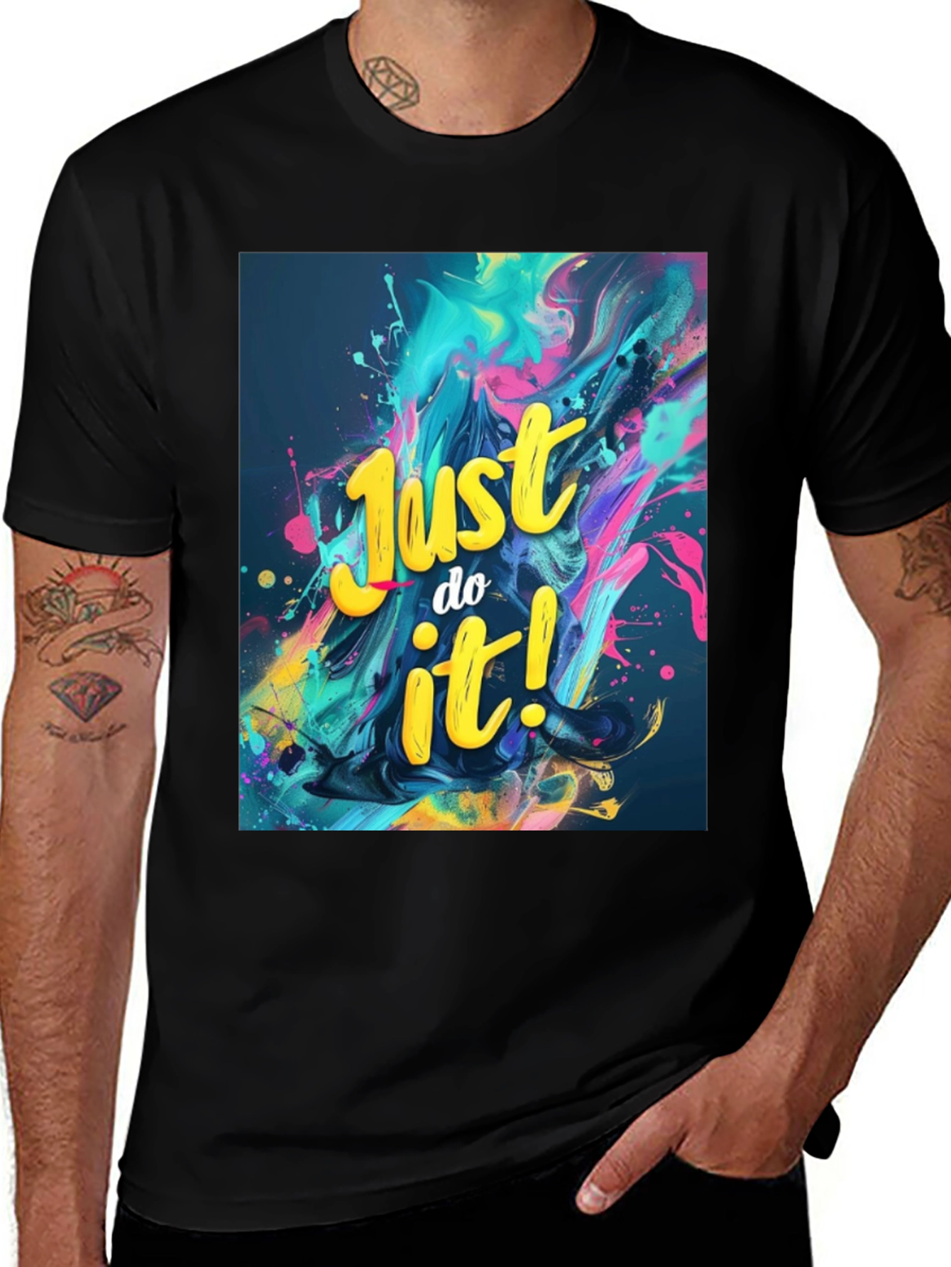 Variant 17 of Just Do It! Graphic Print Black T-Shirt