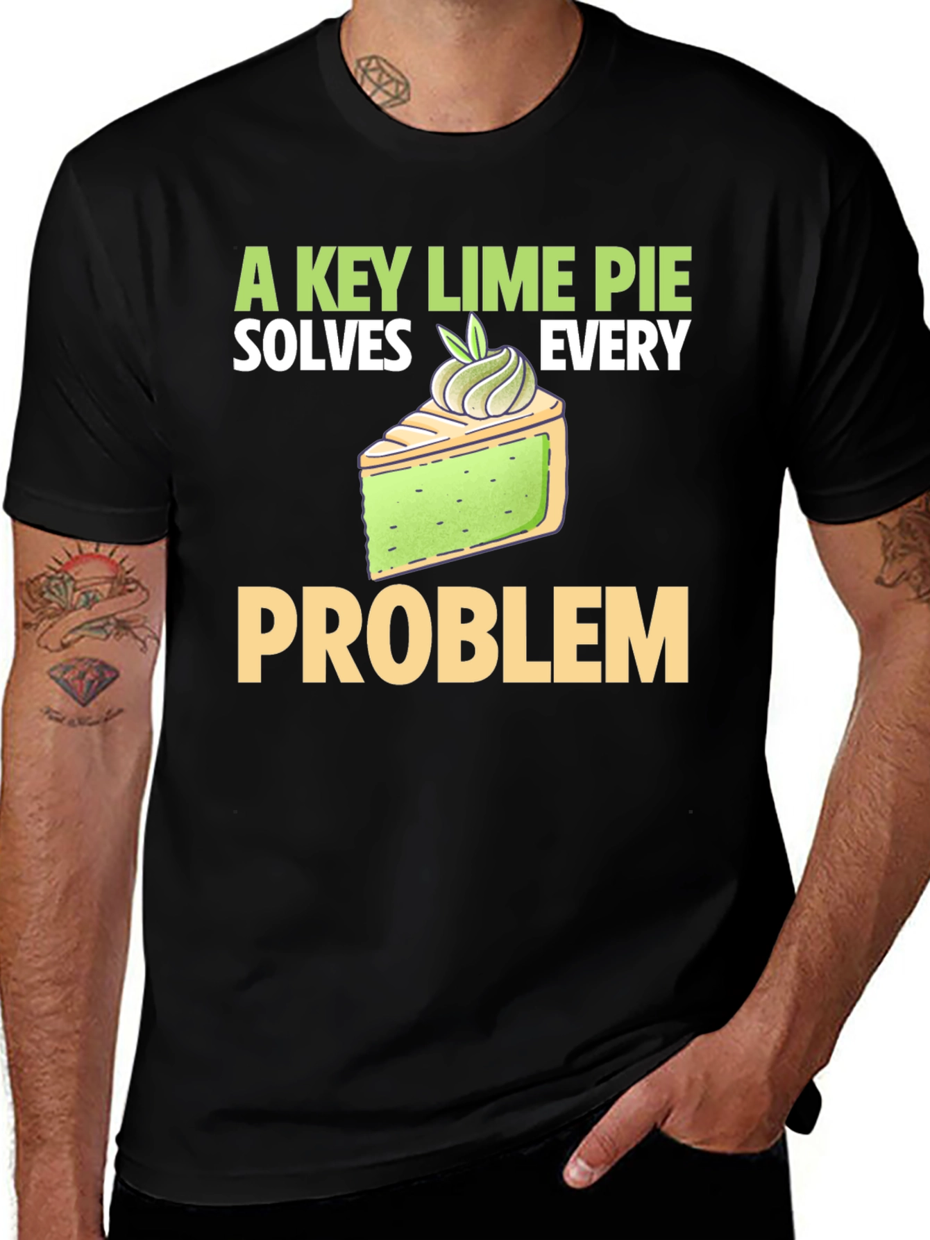 Variant 19 of Key Lime Pie Solves Every Problem Graphic Tee
