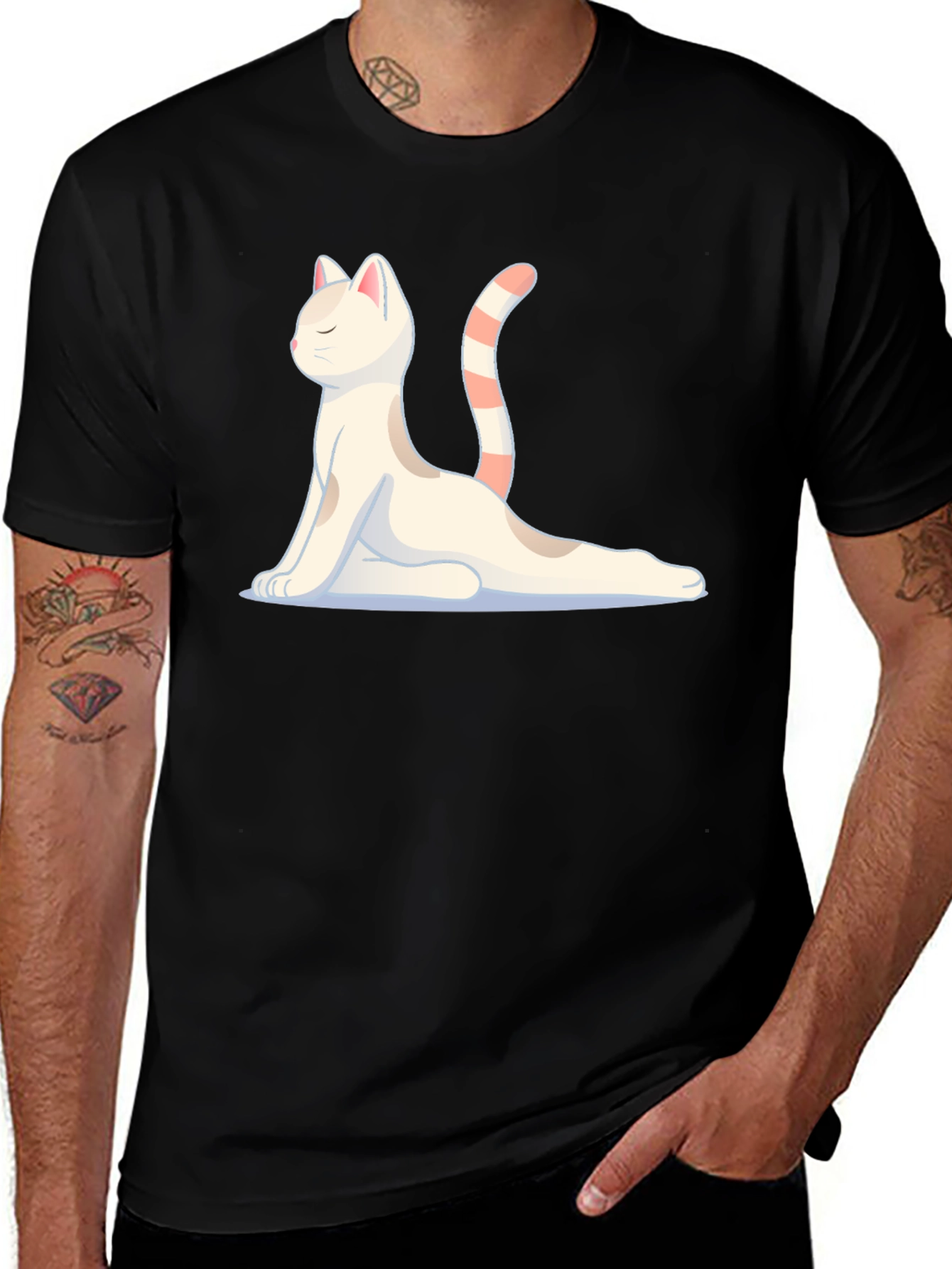 Variant 6 of Yoga Cat Graphic T-Shirt - Meditating Feline Tee