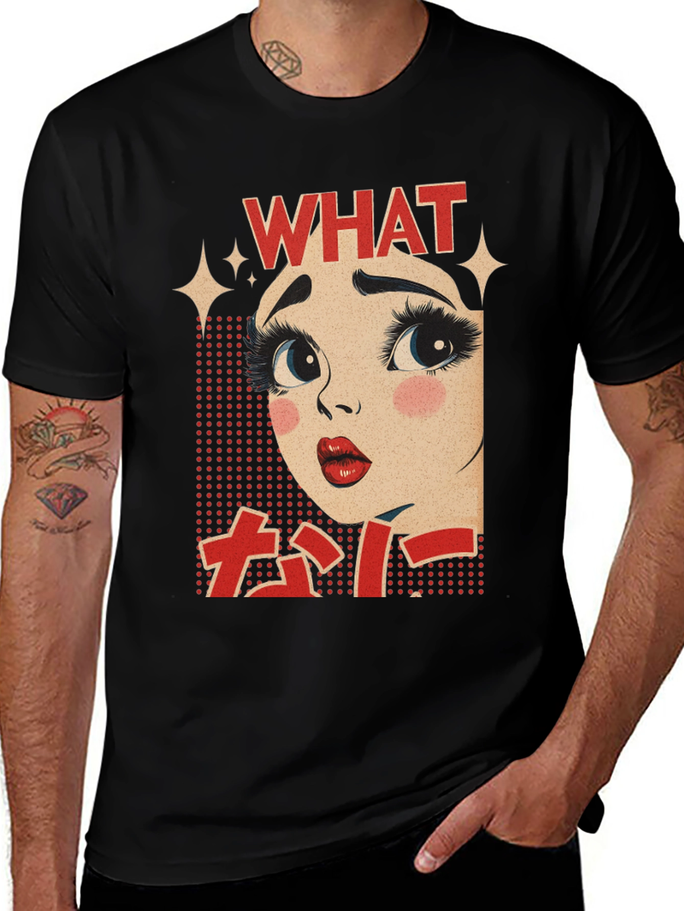 Variant 16 of Anime Girl "What" Graphic T-Shirt