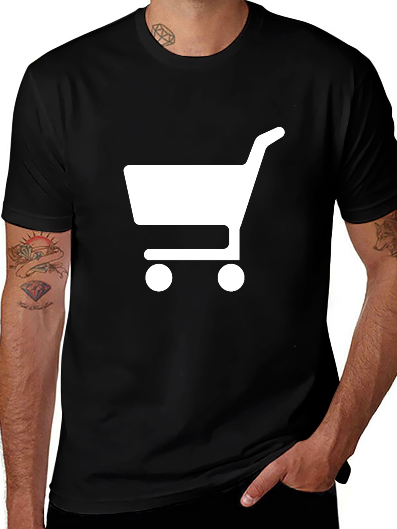 Shopping Cart Graphic Black T-Shirt